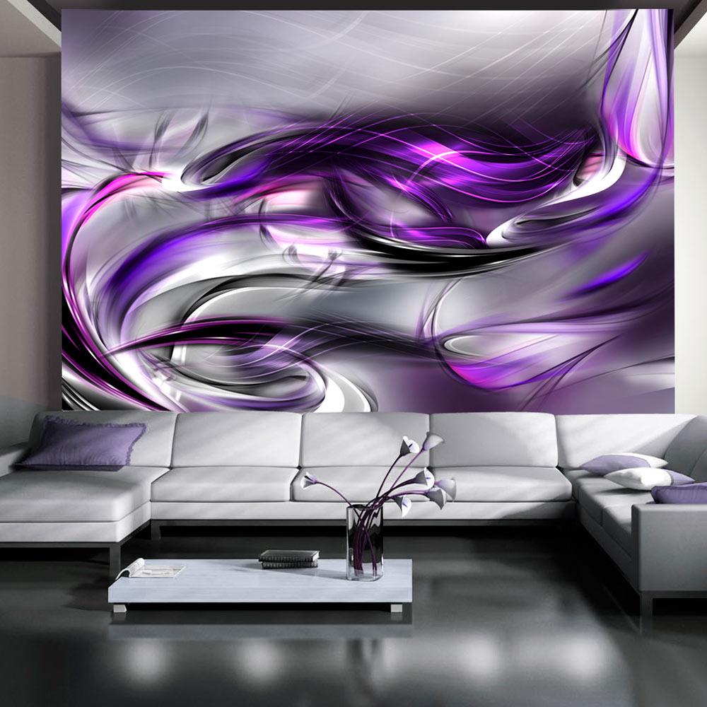 Fototapet - Purple Swirls - 294 x 210 cm - Selvklæbende billede