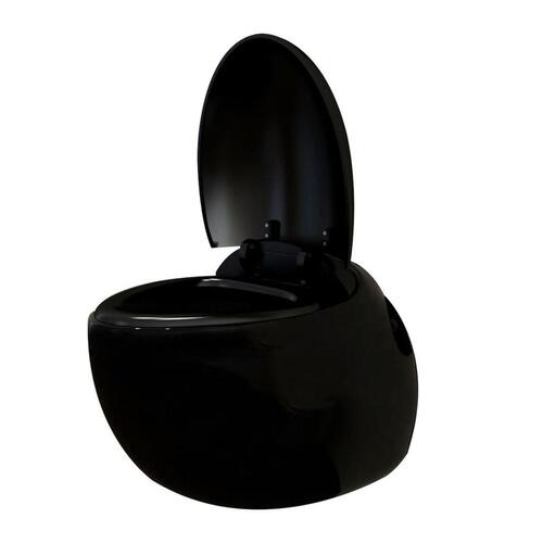 Toilet væg æggeformet sort