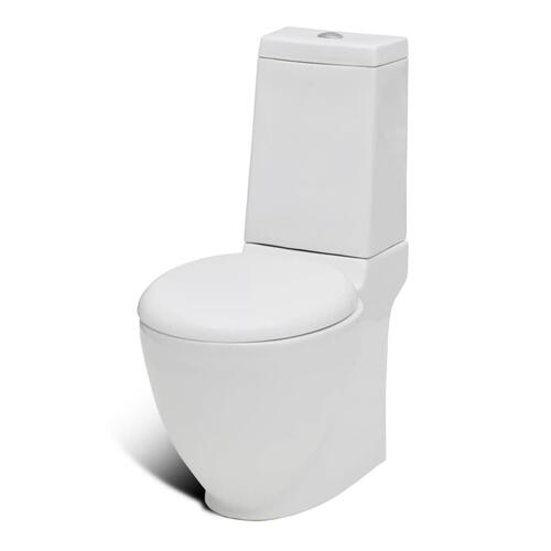 Keramisk toilet med afløb bagpå hvid