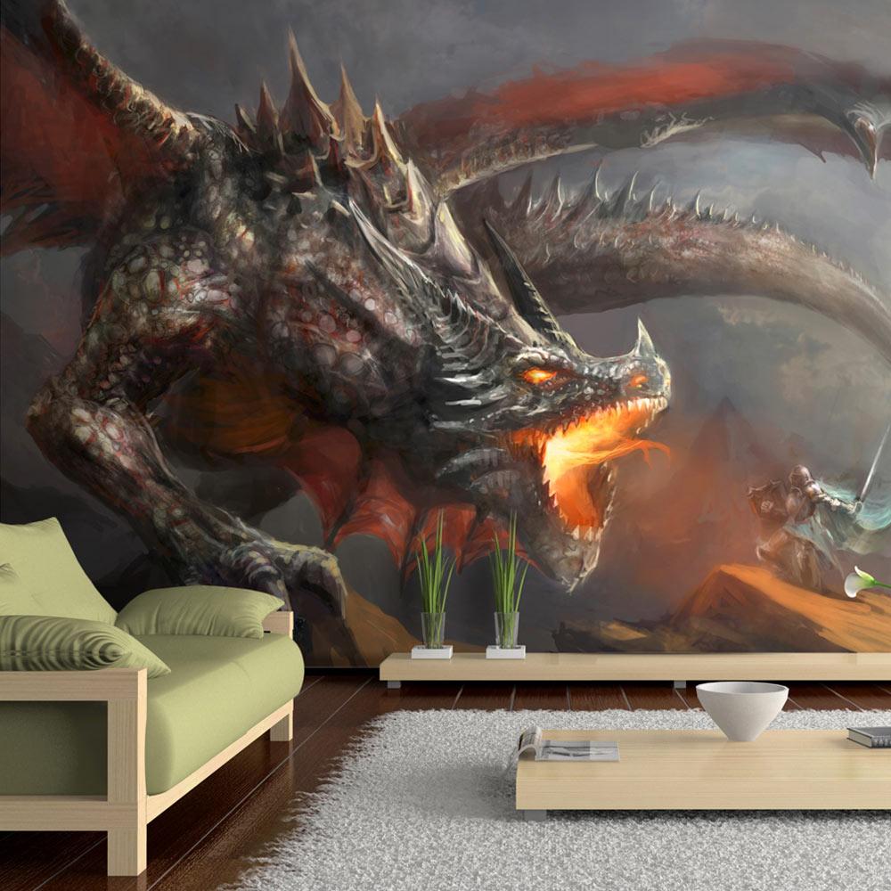 Fototapet - Dragon fire - 300 x 210 cm - Standard billede