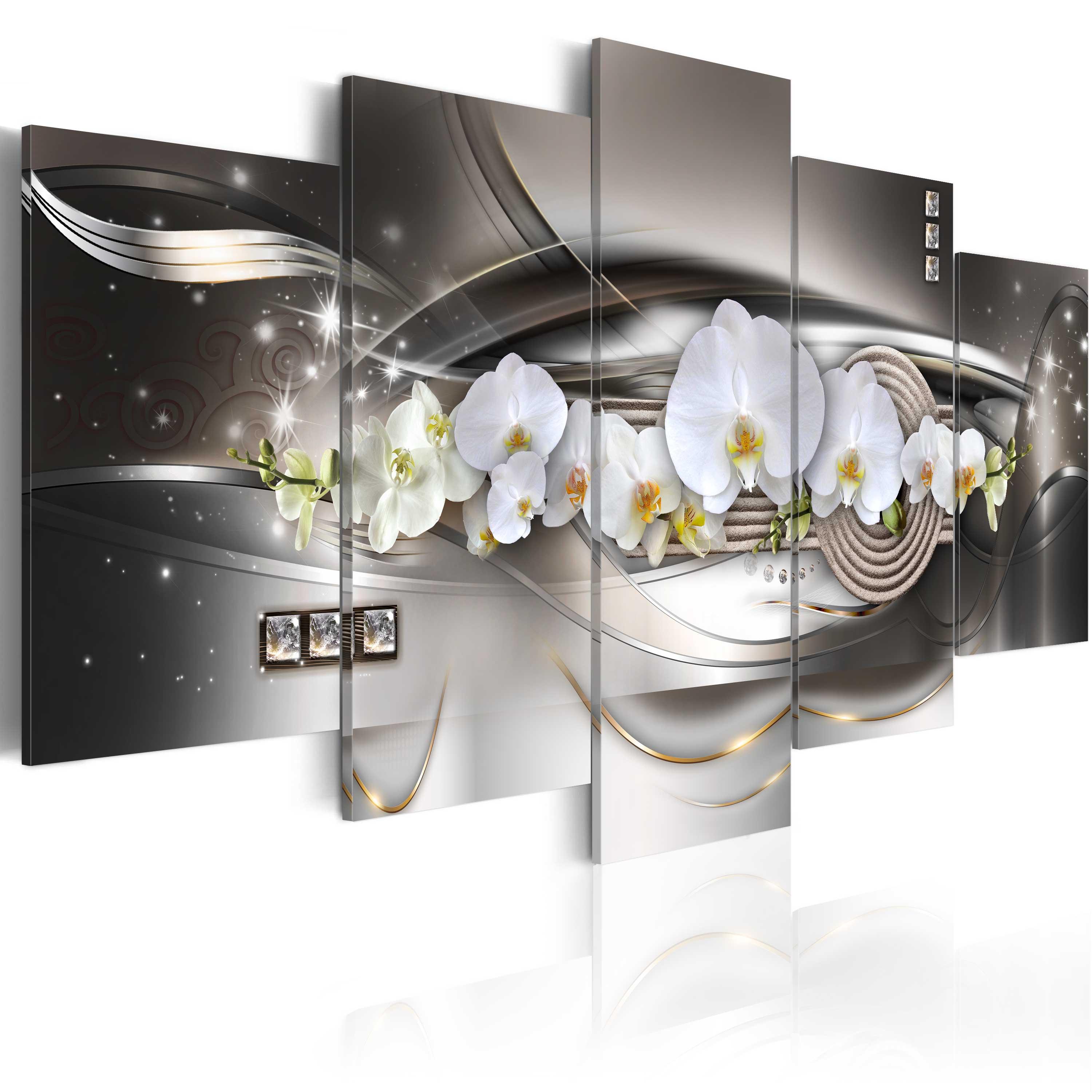 Billede - Steel orchids - 225 x 112.5 cm - Premium Print billede