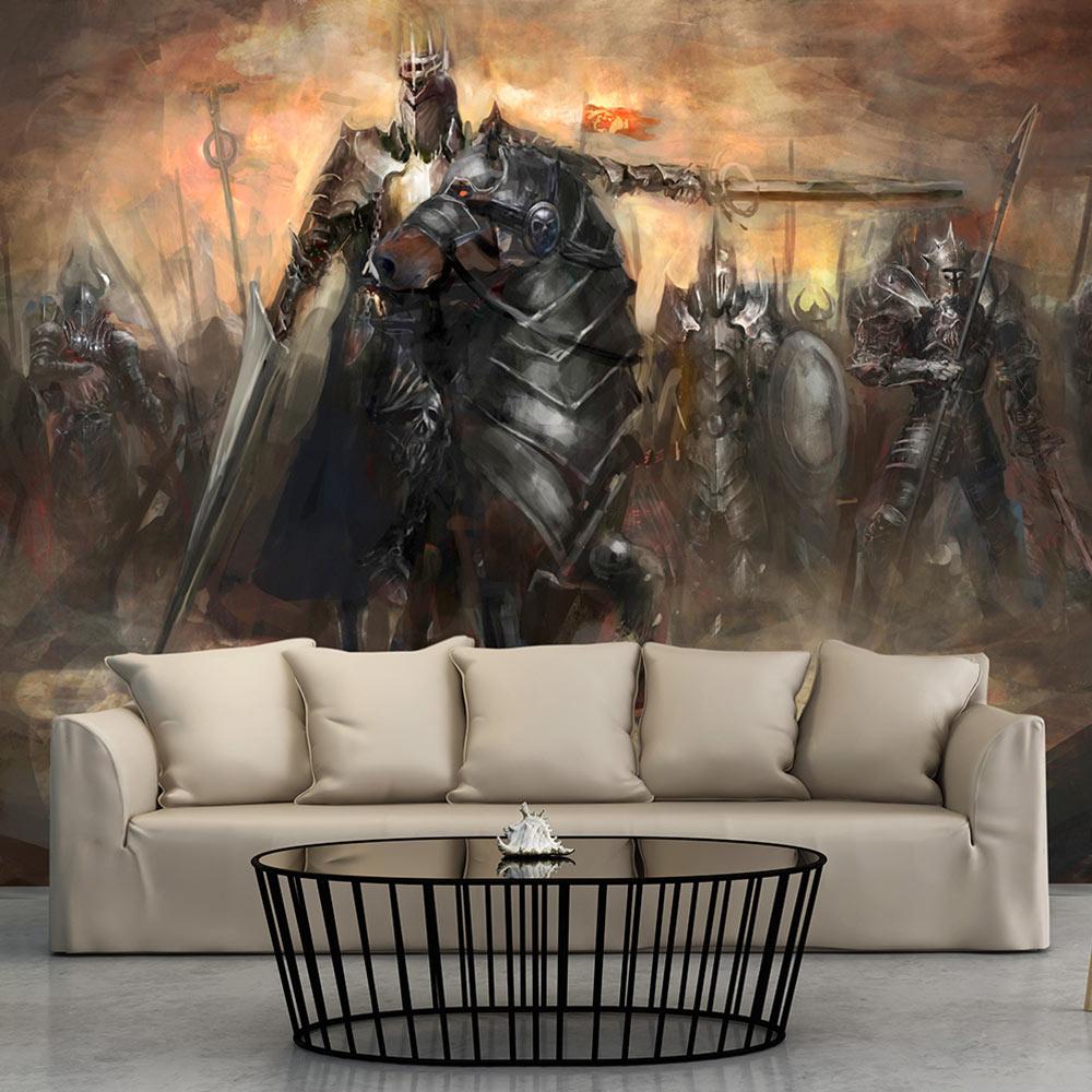 Fototapet - Black rider - 100 x 70 cm - Premium billede