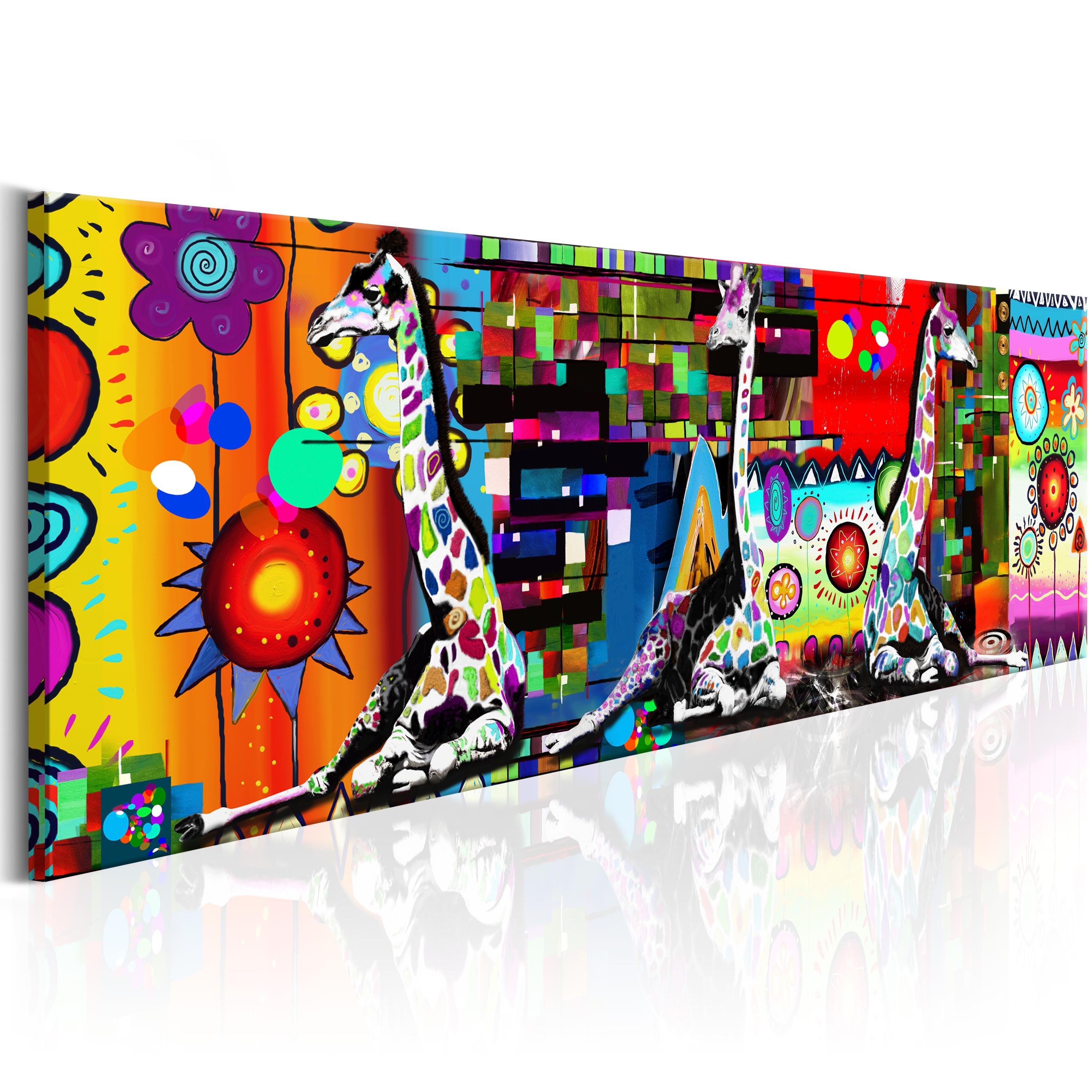 Billede - Colourful Savannah - 150 x 50 cm - Premium Print billede