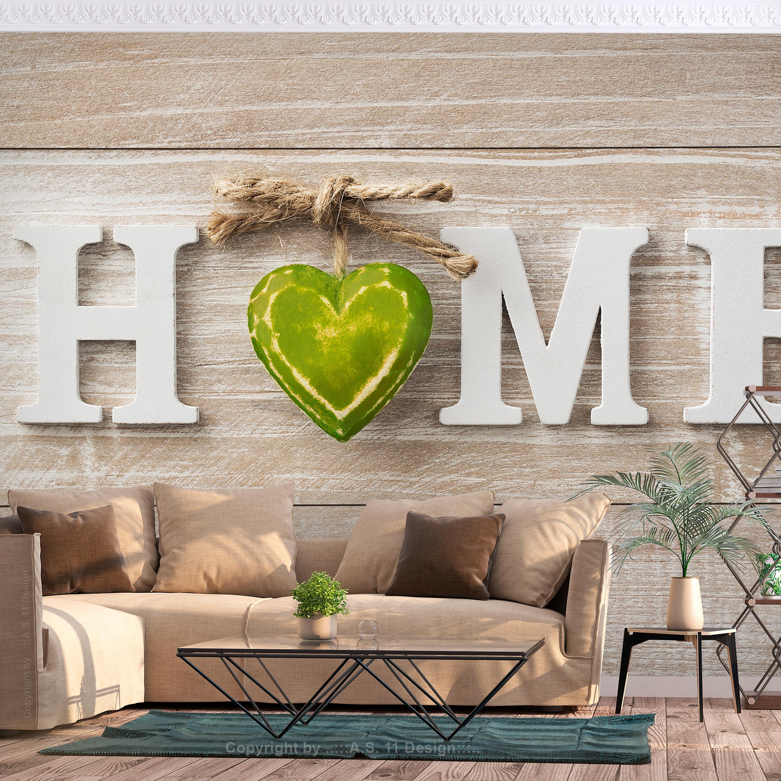 Fototapet - Home Heart (Green) - 150 x 105 cm - Standard billede