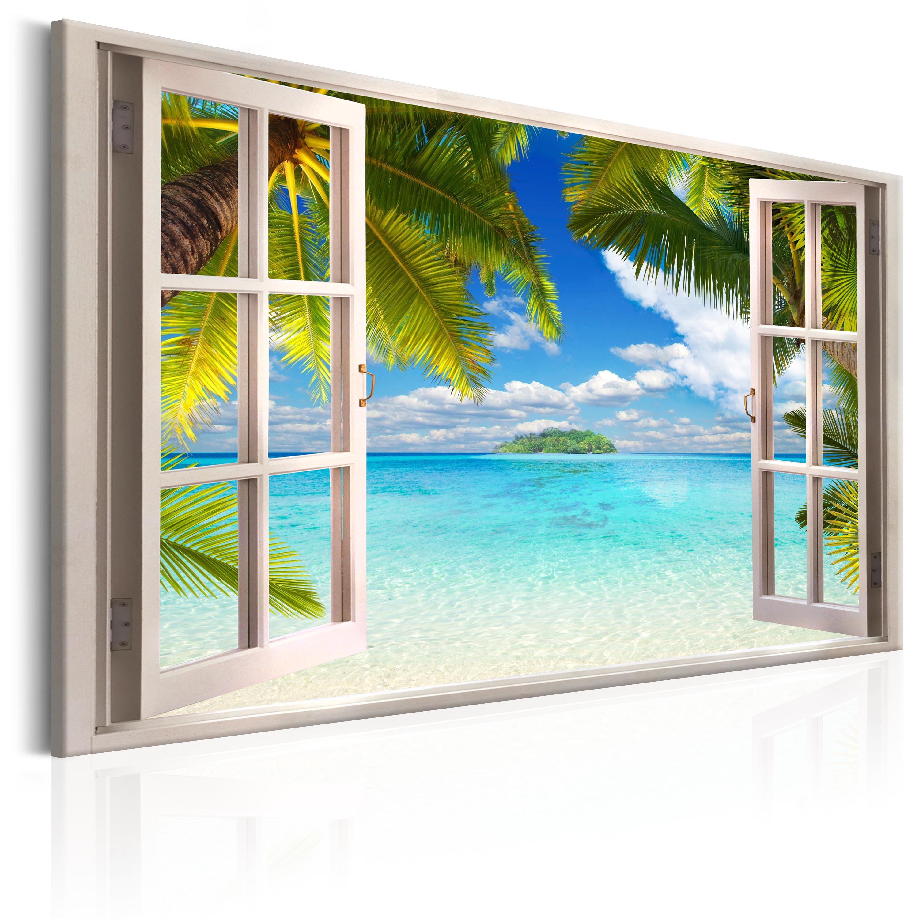 Billede - Window: Sea View - 60 x 40 cm - Standard billede