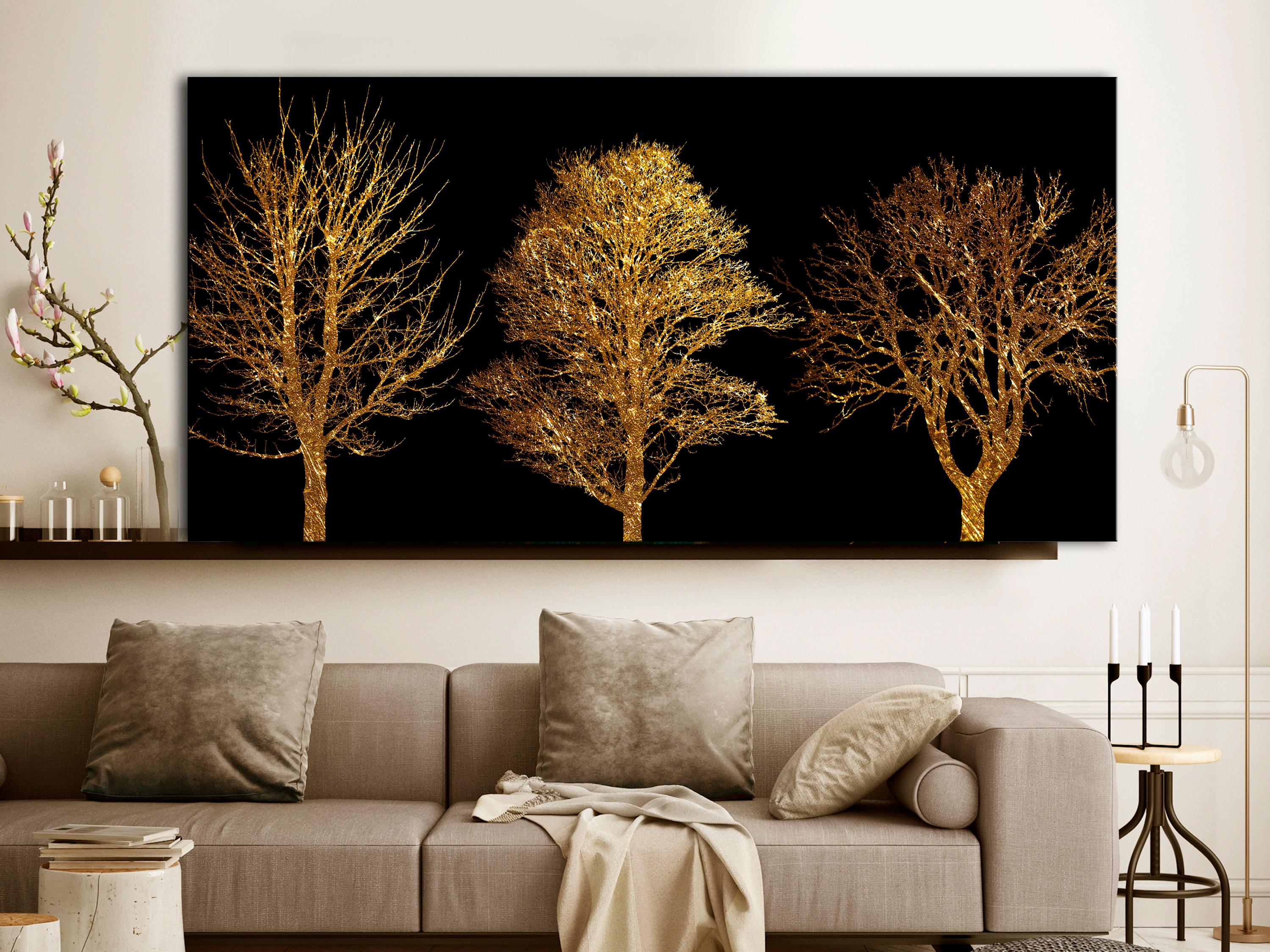 Billede - Golden Forest (1 Part) Wide - 120 x 60 cm - Standard billede