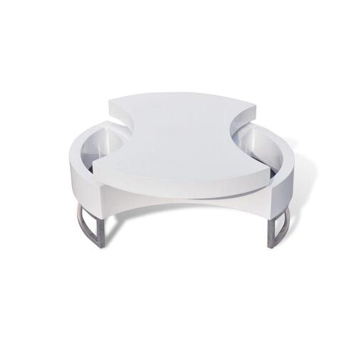 Sofabord justerbart højglans hvid