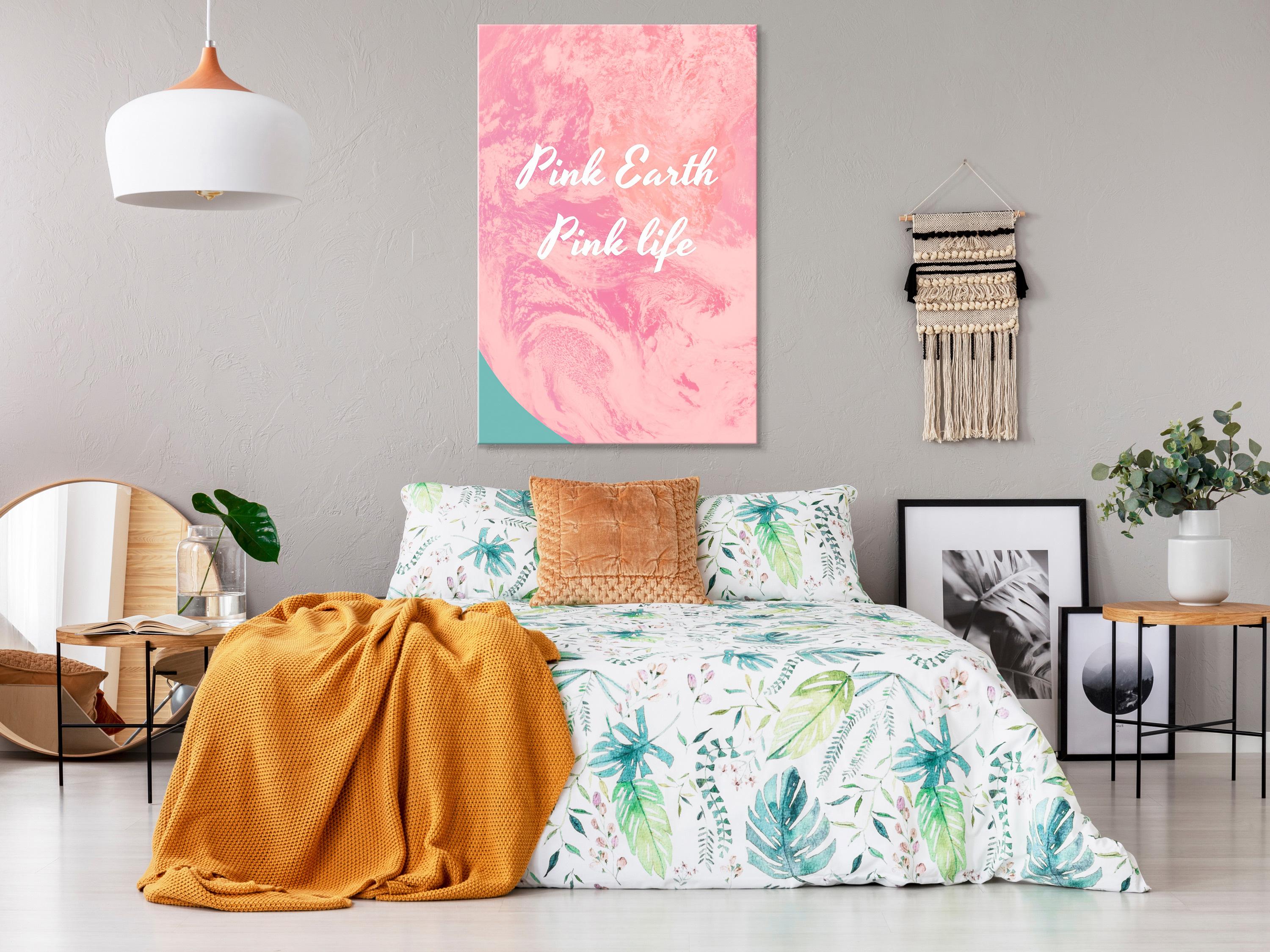 Billede - Pink Earth, Pink Life (1 Part) Vertical - 60 x 90 cm - Premium Print billede