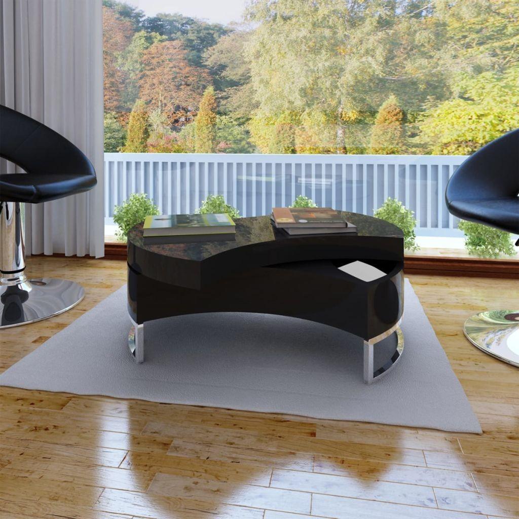 Sofabord indstilleligt højglans sort