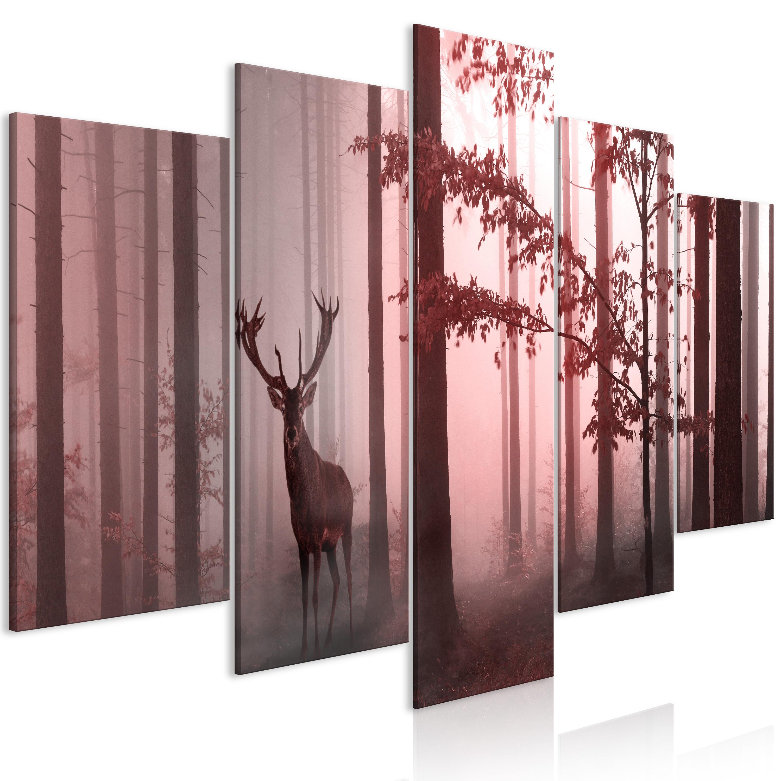 Billede - Morning (5 dele) Wide Pink - 225 x 112.5 cm - Premium Print billede