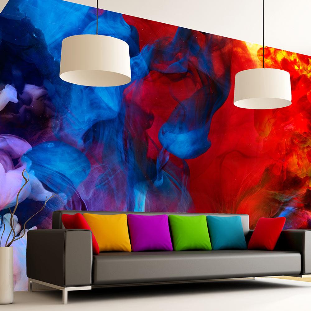 Fototapet - Colored flames - 350 x 245 cm - Standard billede