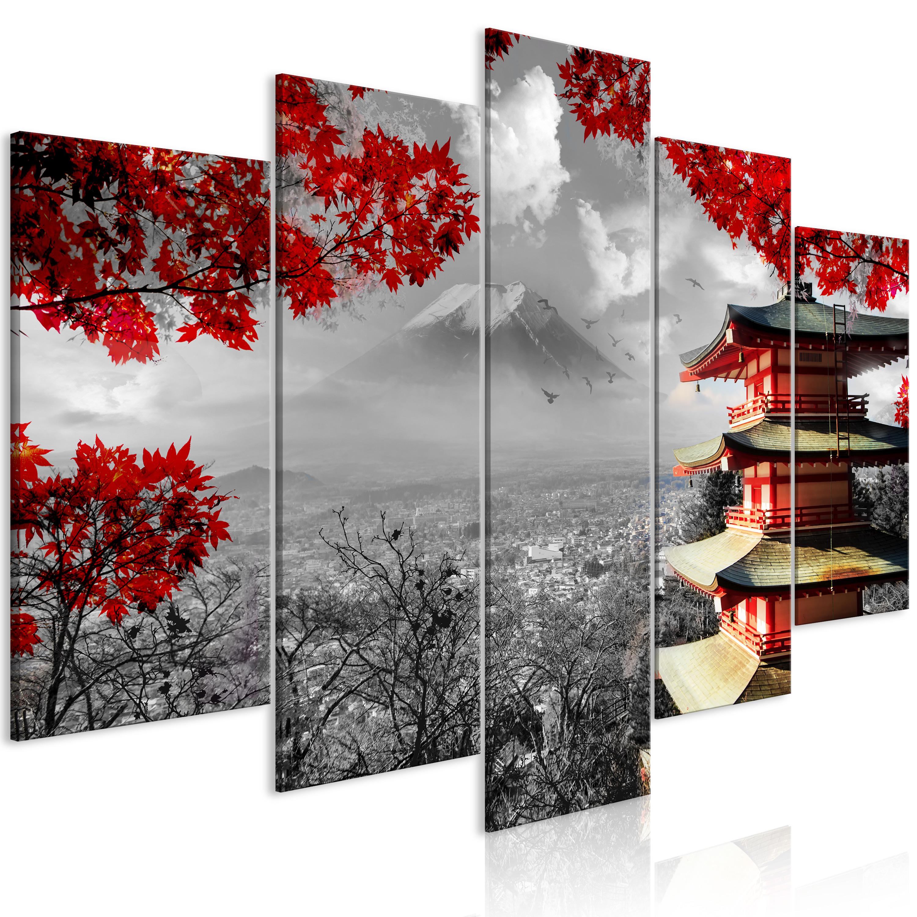 Billede - Japanese Adventure (5 dele) Wide - 225 x 112.5 cm - Premium Print billede