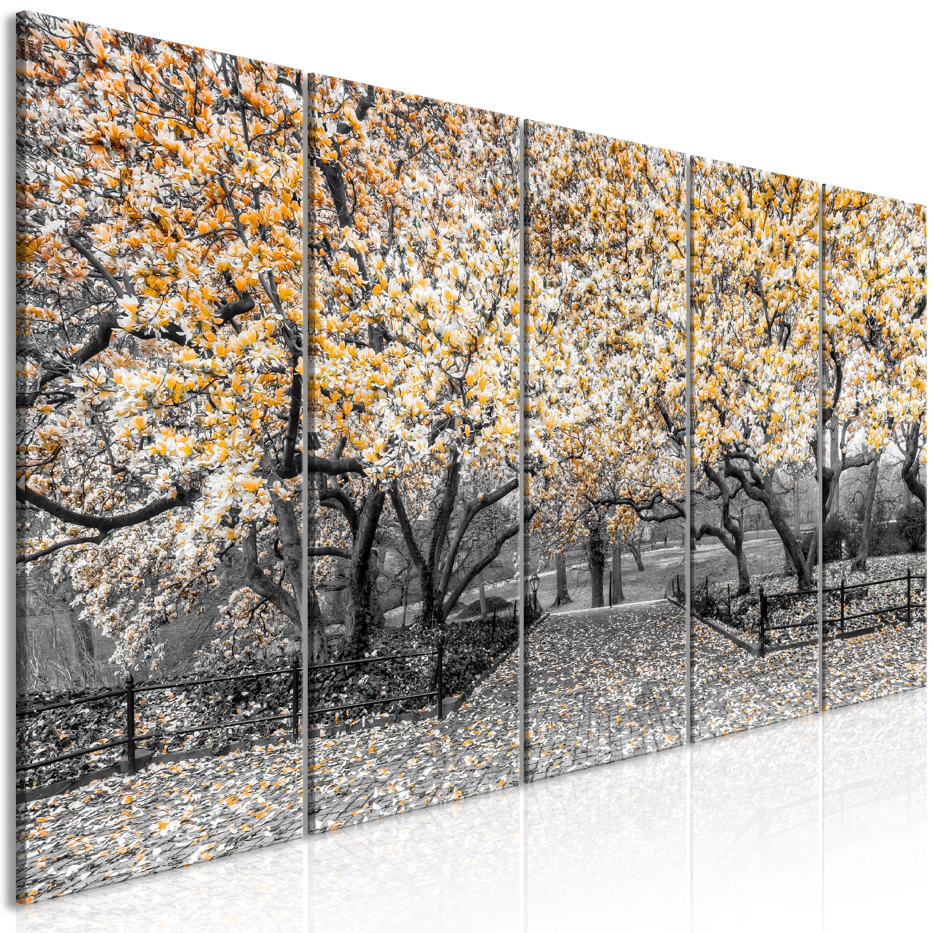 Billede - Magnolia Park (5 dele) Narrow Orange - 225 x 90 cm - Premium Print billede