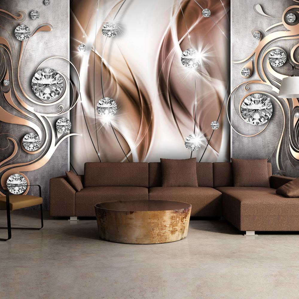 Fototapet - Brown and Diamonds - 400 x 280 cm - Premium