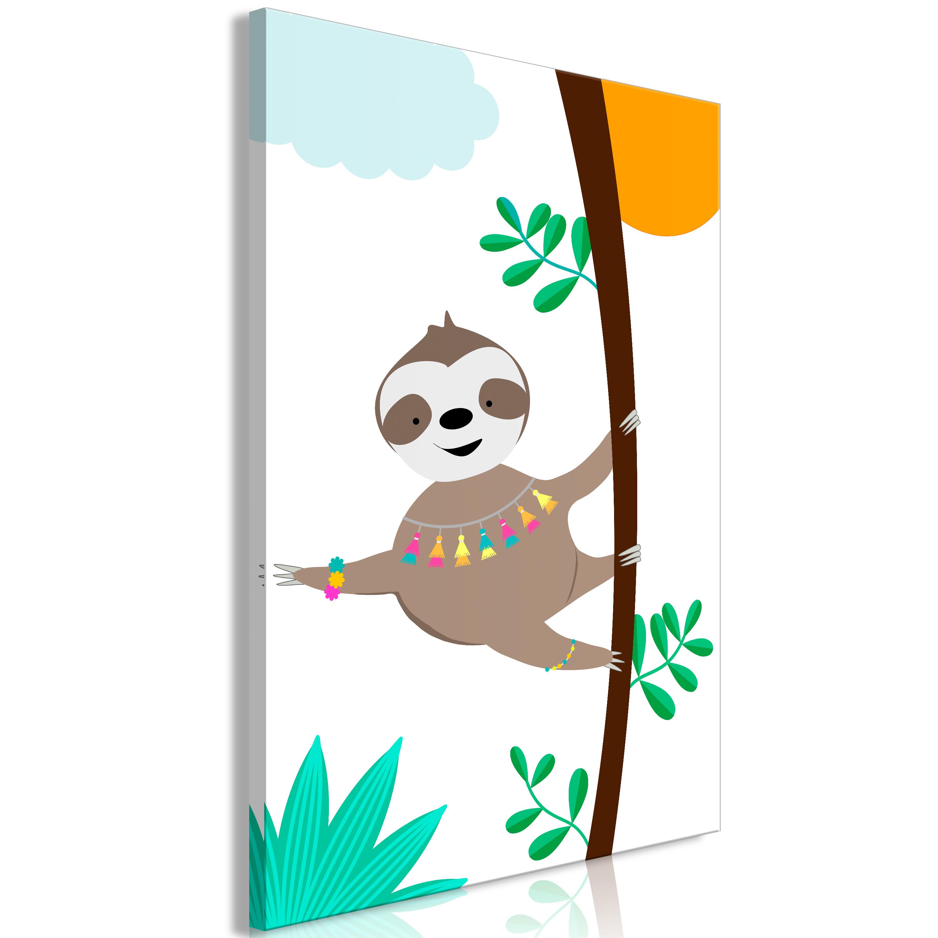 Billede - Happy Sloth (1 Part) Vertical - 20 x 30 cm - Premium Print billede