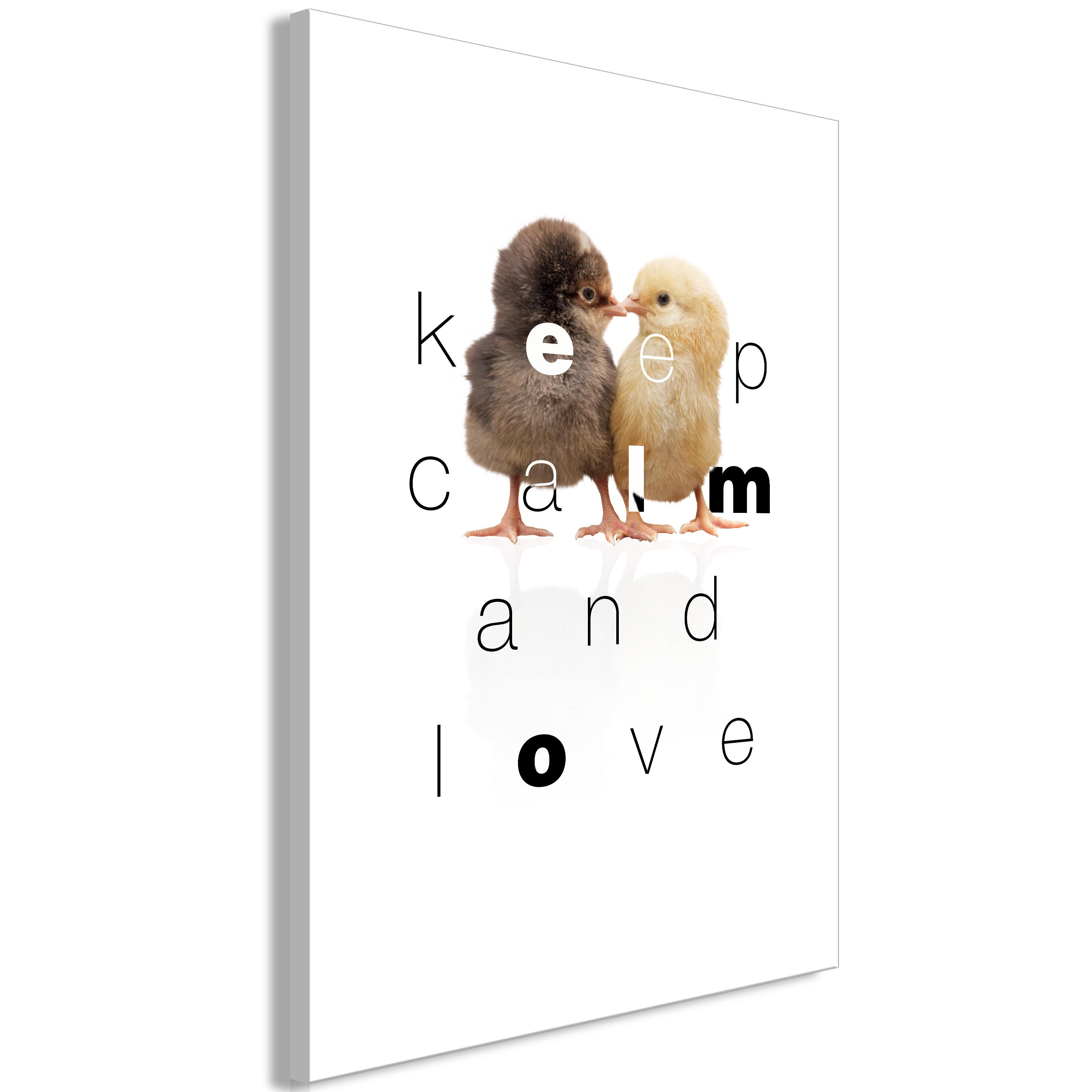 Billede - Keep Calm and Love (1 Part) Vertical - 80 x 120 cm - Premium Print billede