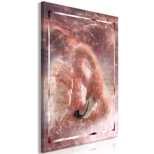 Lærredsbillede Space Flamingo - 1 del, lodret