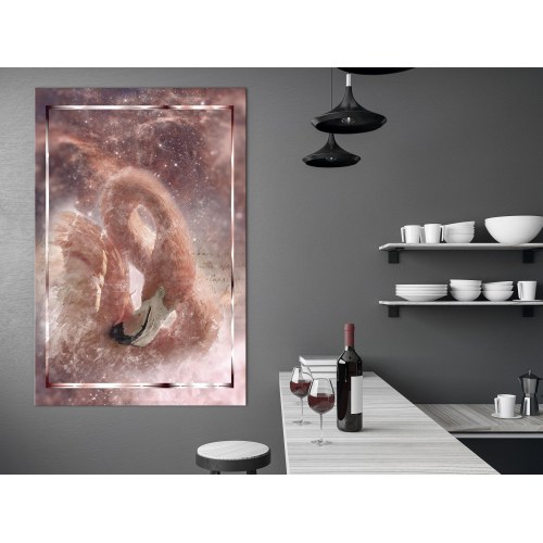 Lærredsbillede Space Flamingo - 1 del, lodret