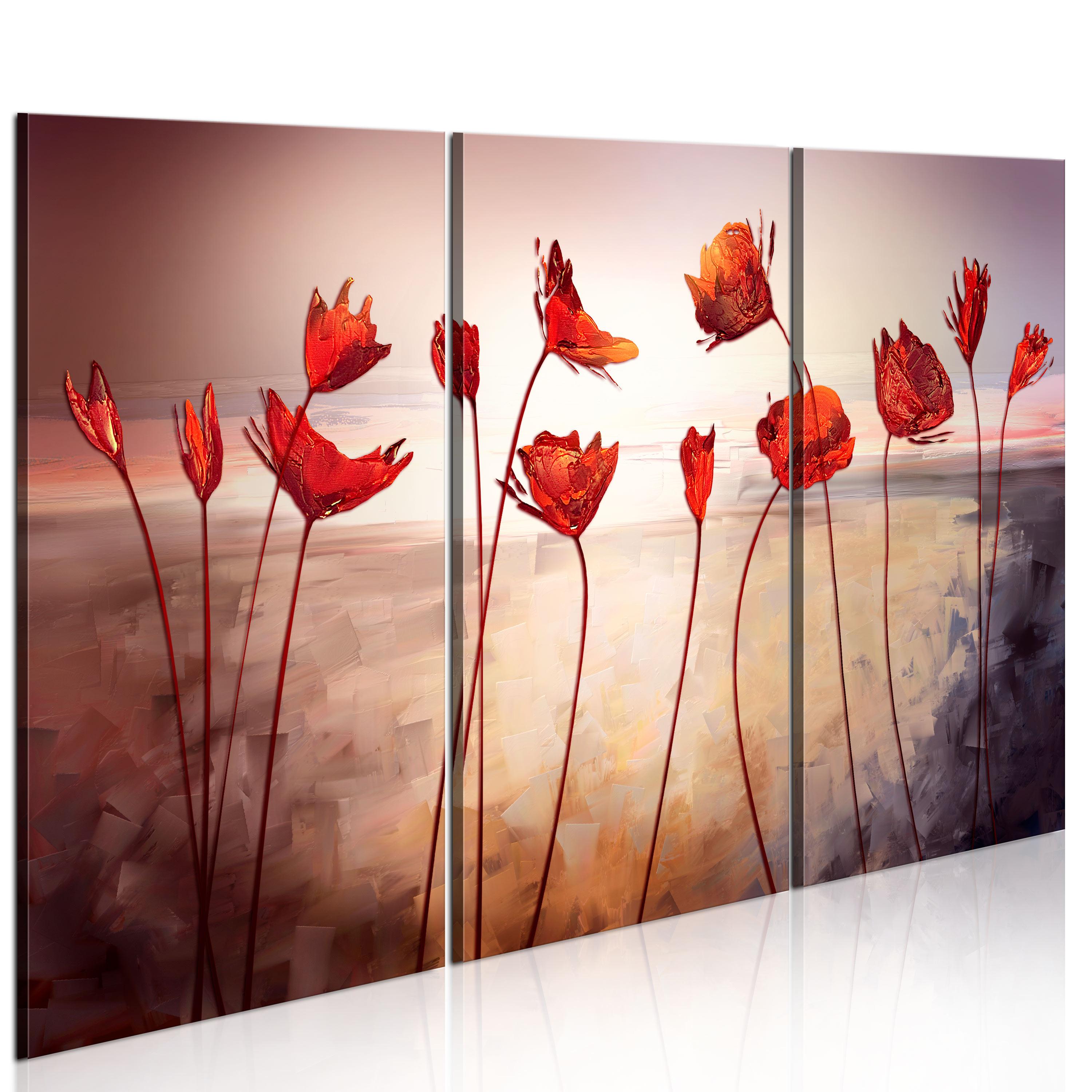Billede - Bright red poppies - 120 x 80 cm - Standard billede