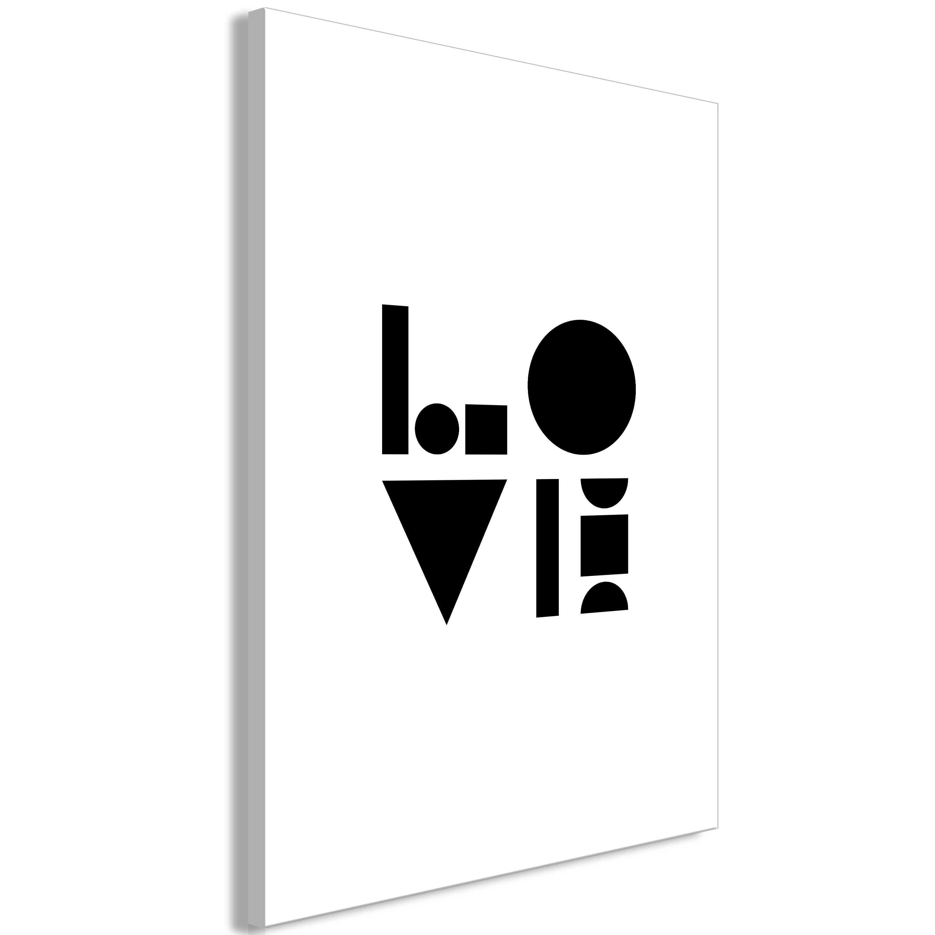 Billede - Black, White and Love (1 Part) Vertical - 20 x 30 cm - Standard billede