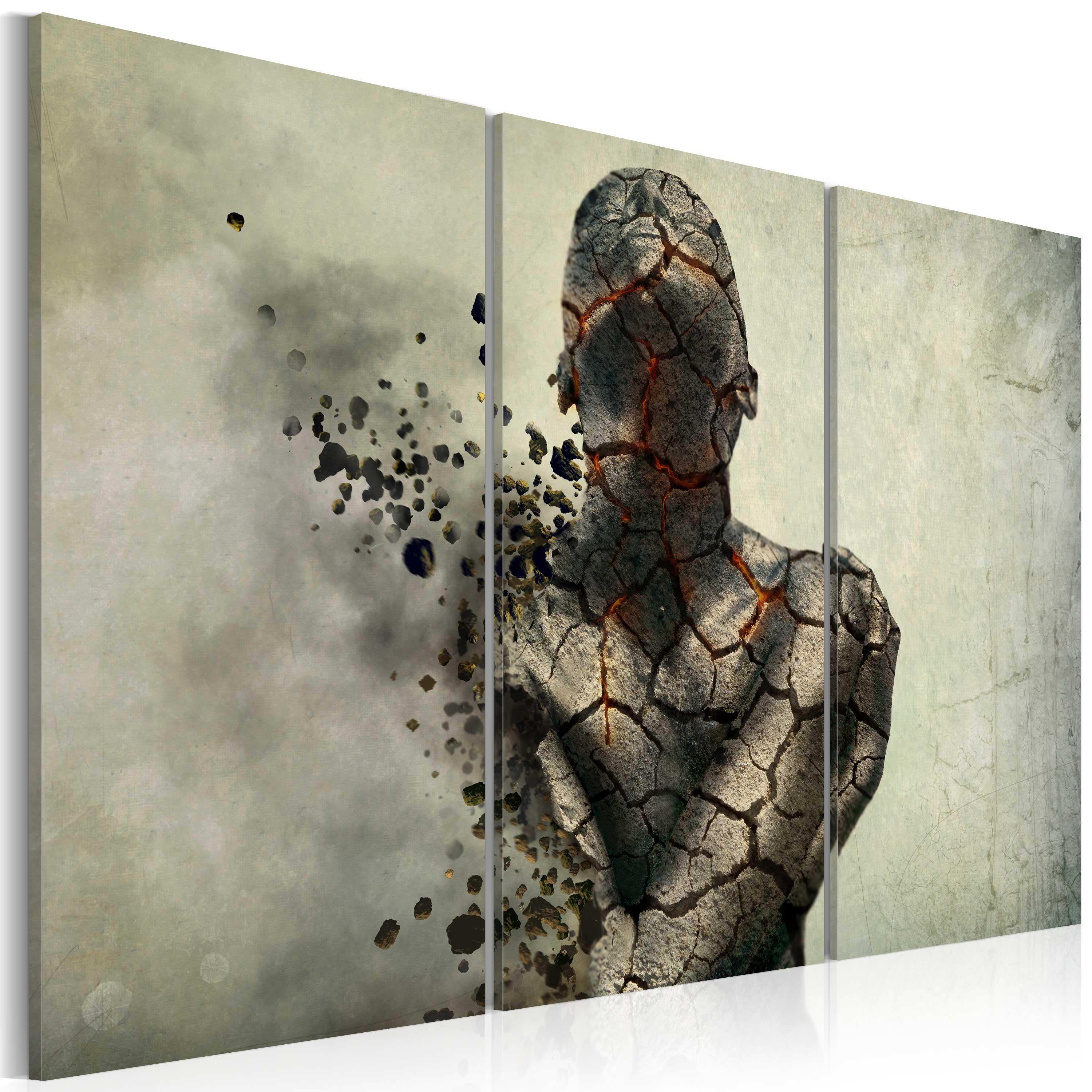 Billede - The man of stone - triptych - 90 x 60 cm - Standard billede