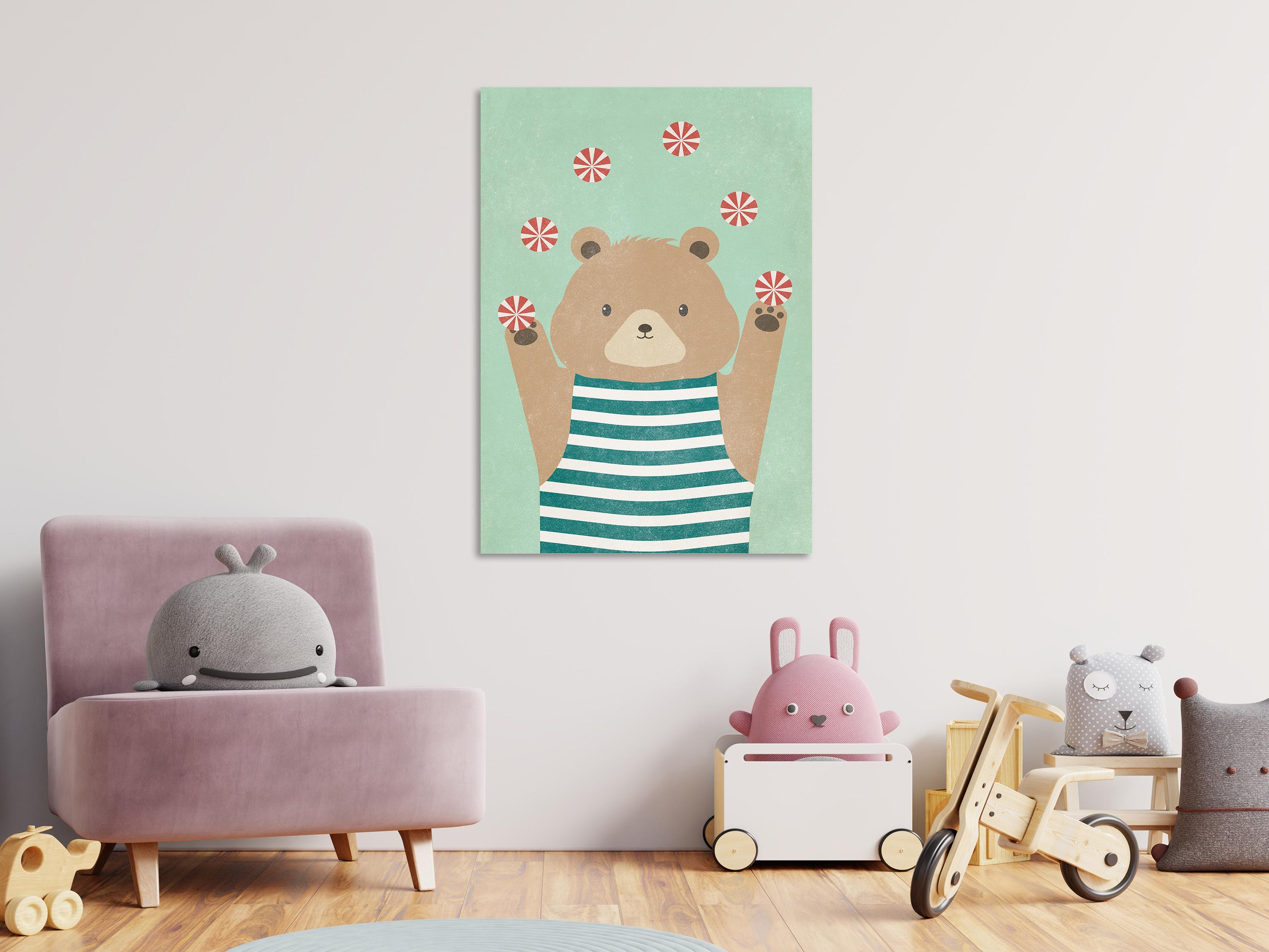 Billede - Juggling Bear (1 Part) Vertical - 40 x 60 cm - Premium Print billede