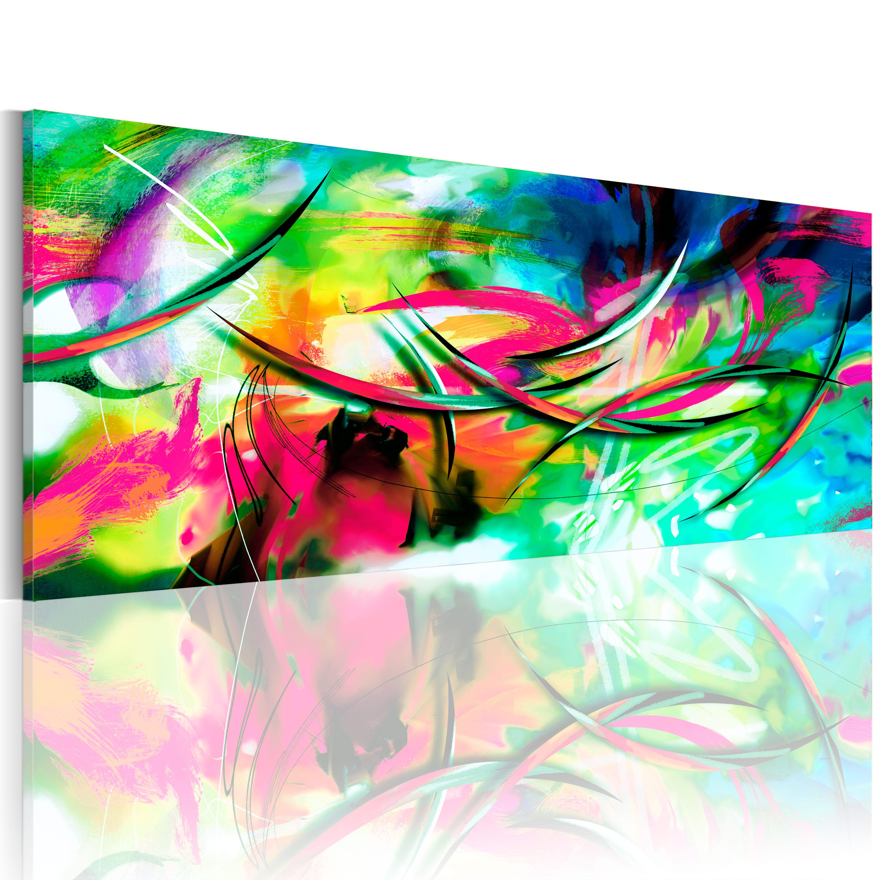 Billede - Madness of color - 120 x 40 cm - På italiensk lærred billede
