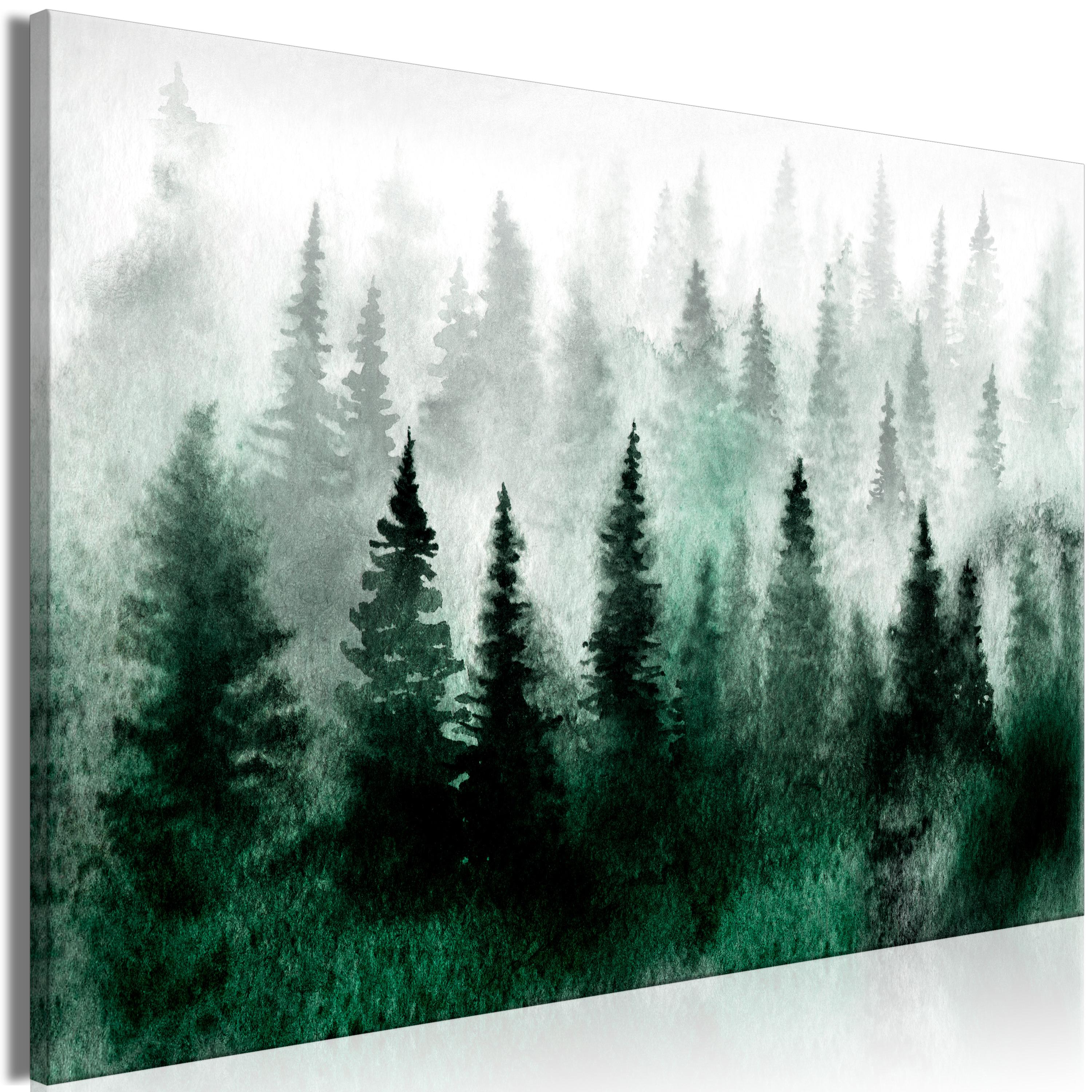 Billede - Scandinavian Foggy Forest (1 Part) Wide - 60 x 40 cm - Premium Print billede