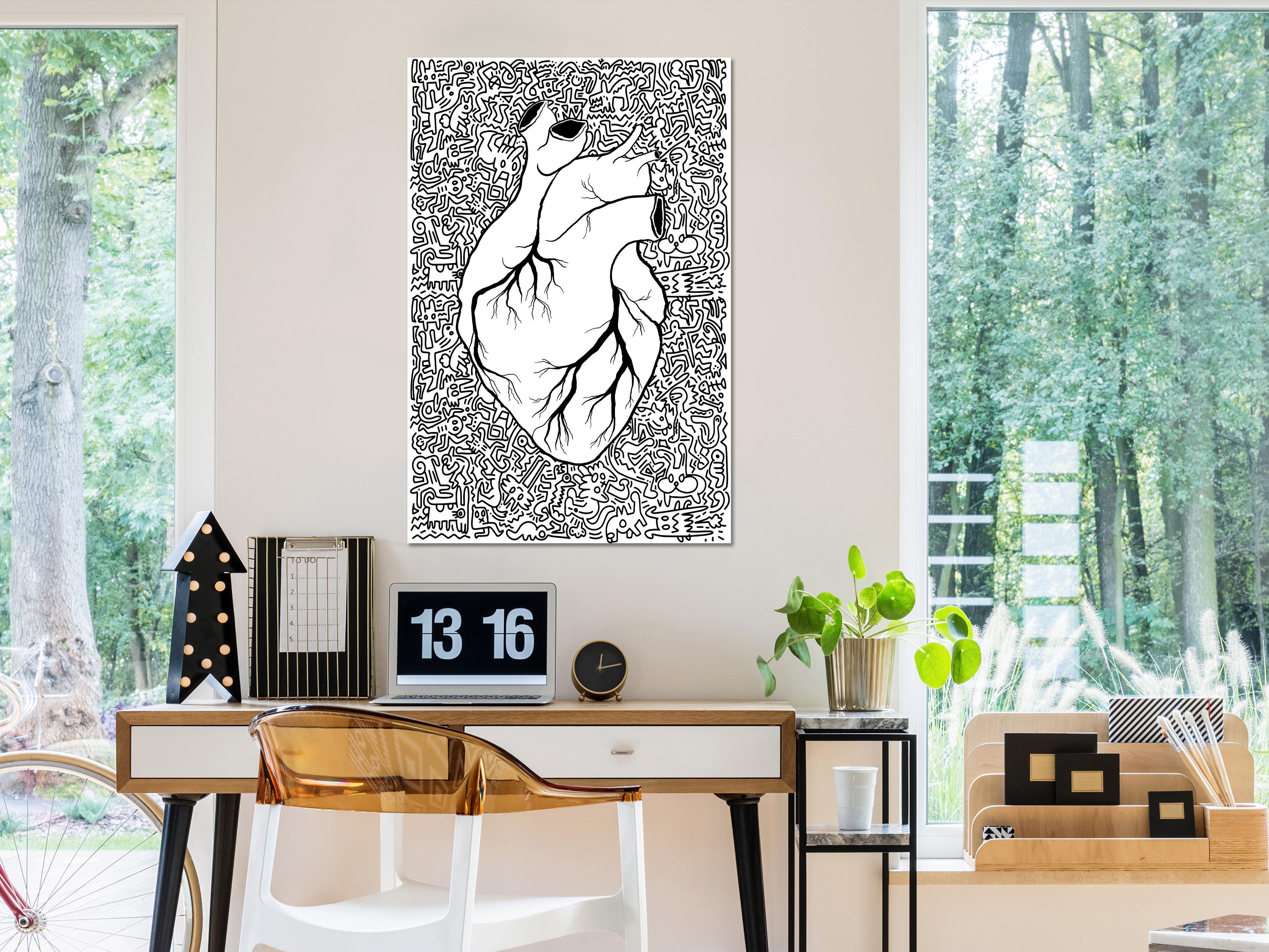 Billede - Clean Heart (1 Part) Vertical - 60 x 90 cm - Premium Print billede
