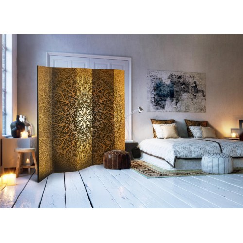 5-panels skærmvæg Sacred Circle II - orientalsk rumdeler