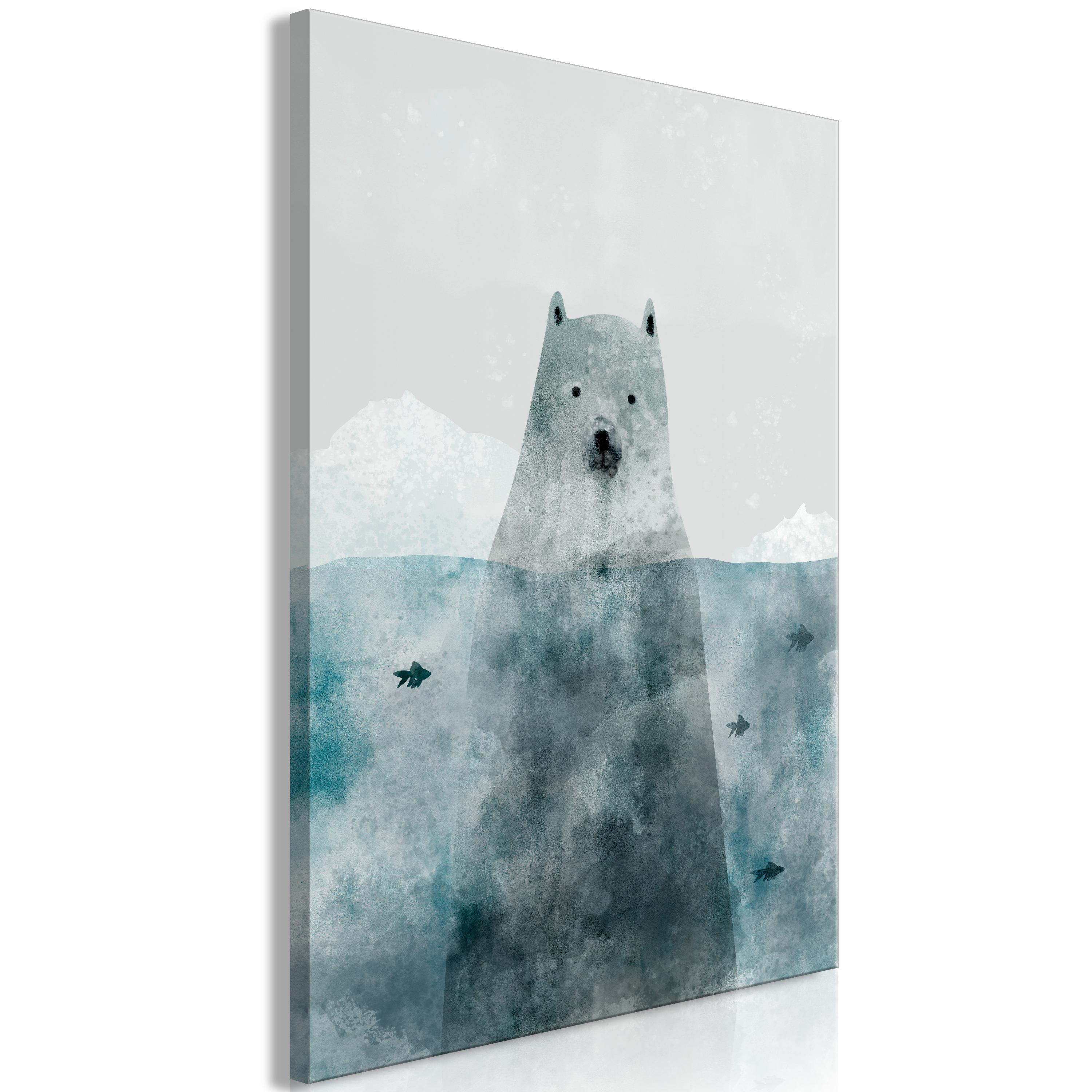 Billede - Polar Bear (1 Part) Vertical - 40 x 60 cm - Standard billede