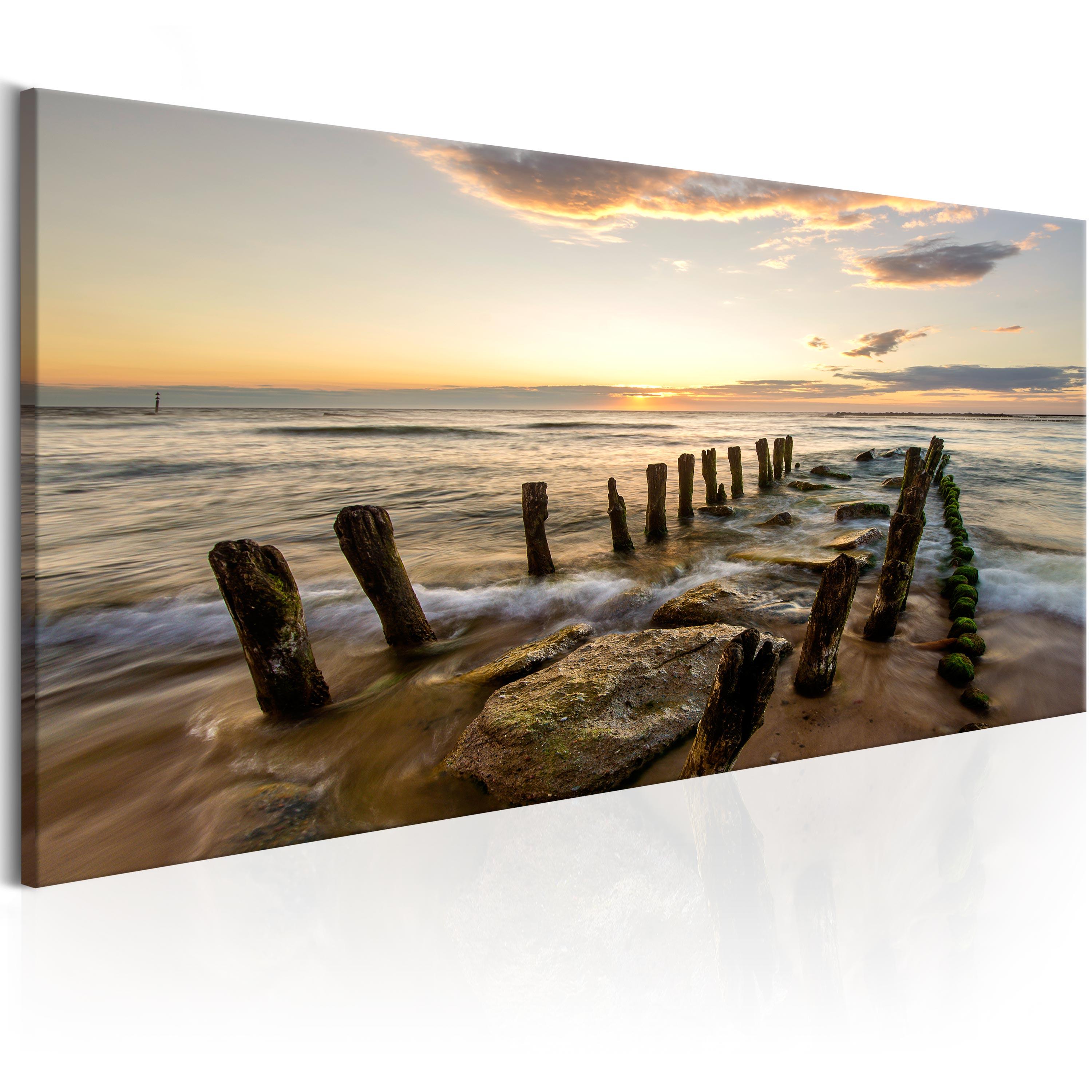 Billede - Wooden Breakwaters - 150 x 50 cm - Standard billede