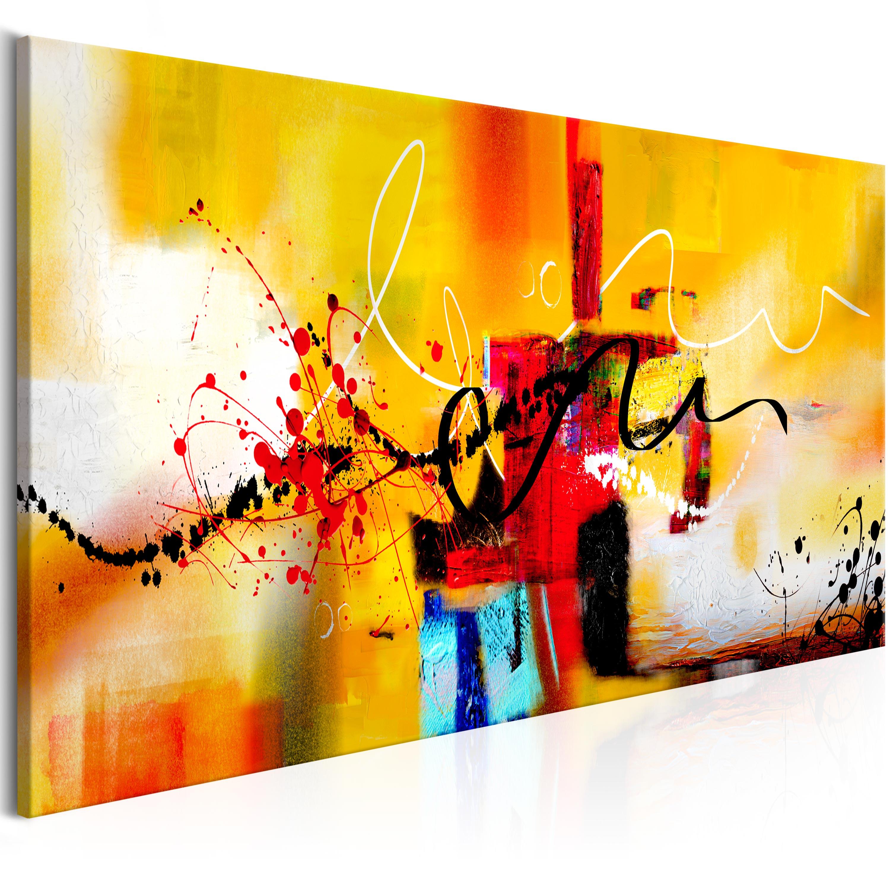 Billede - Street Melodies (1 Part) Orange Wide - 120 x 60 cm - Premium Print billede