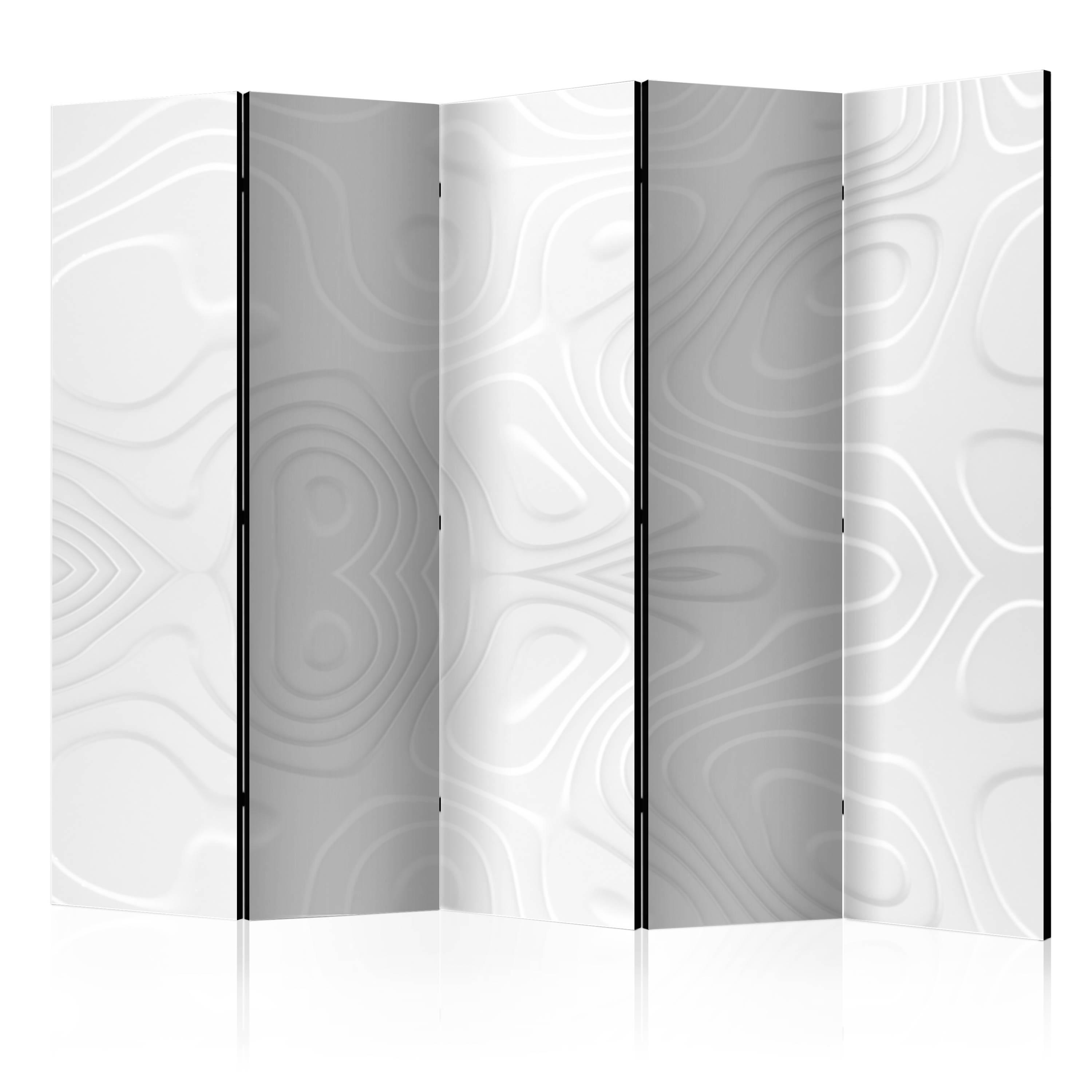 Skærmvæg – Room divider – White waves II – 225 x 172 cm – Dobbeltsidet
