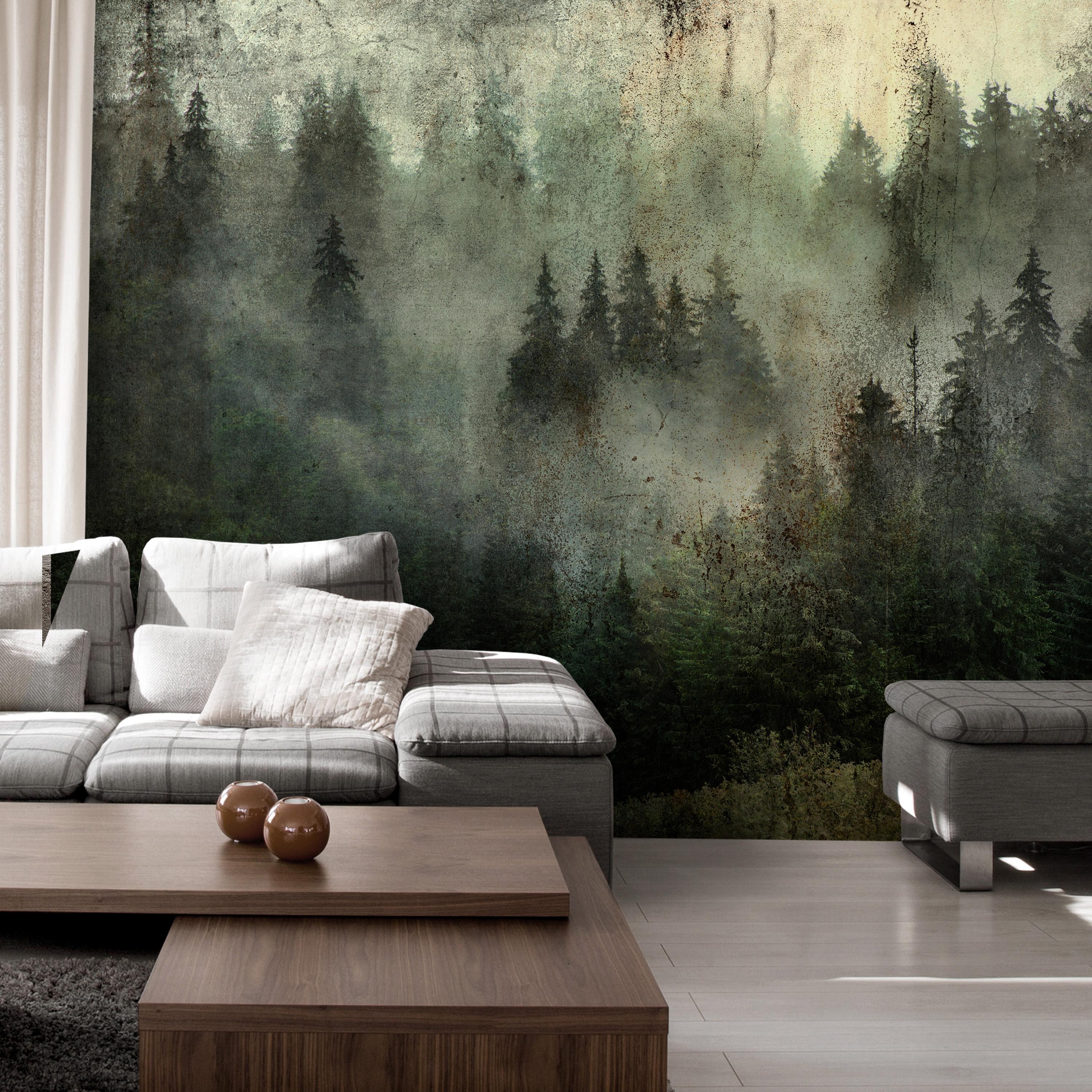 Fototapet - Misty Beauty of the Forest - 300 x 210 cm - Standard billede