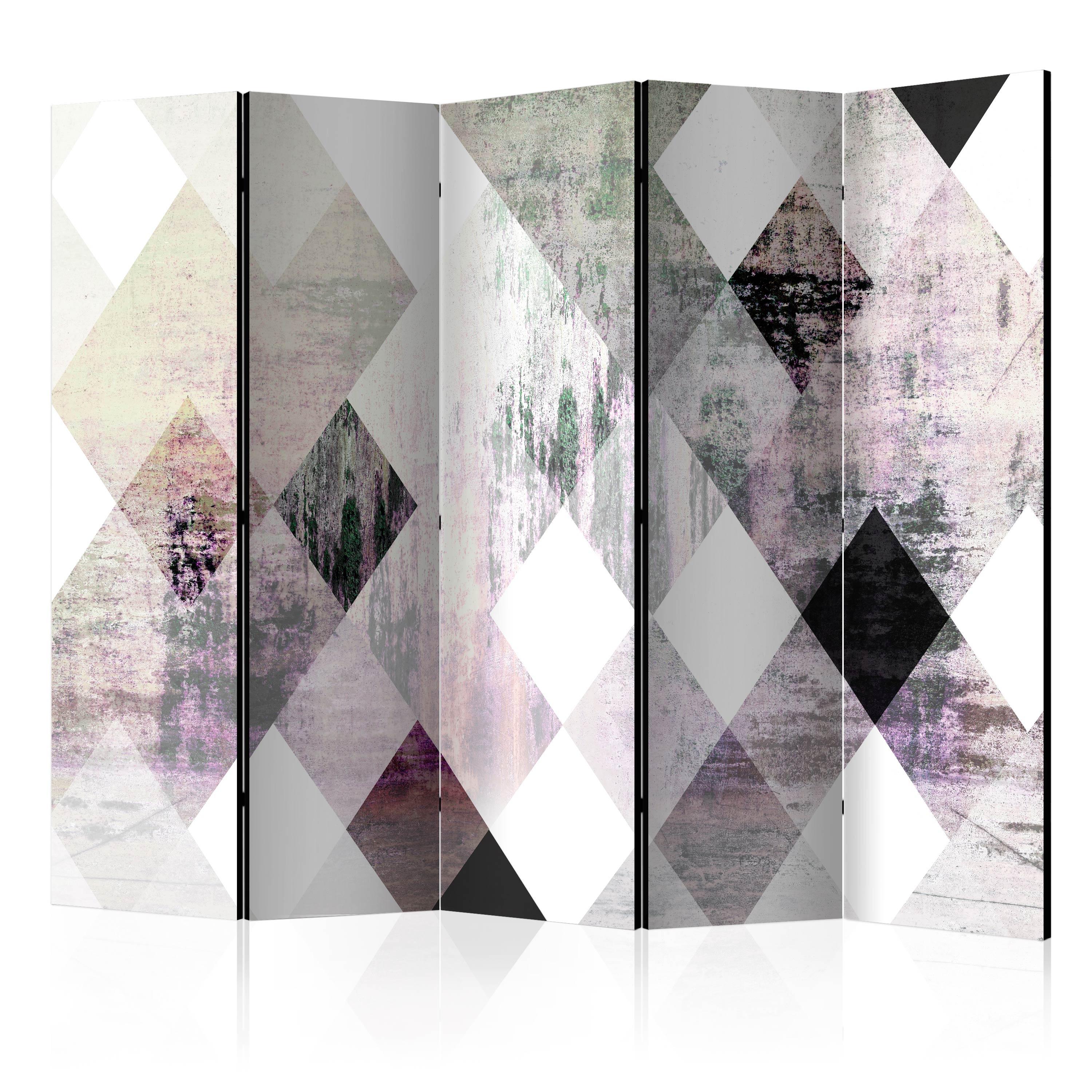 Skærmvæg – Rhombic Chessboard (Pink) II – 225 x 172 cm – Akustik