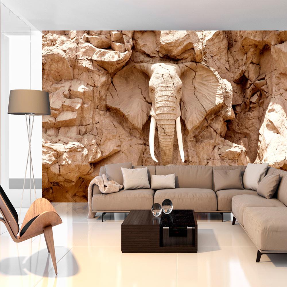 Fototapet - Stone Elephant (South Africa) - 200 x 140 cm - Premium billede