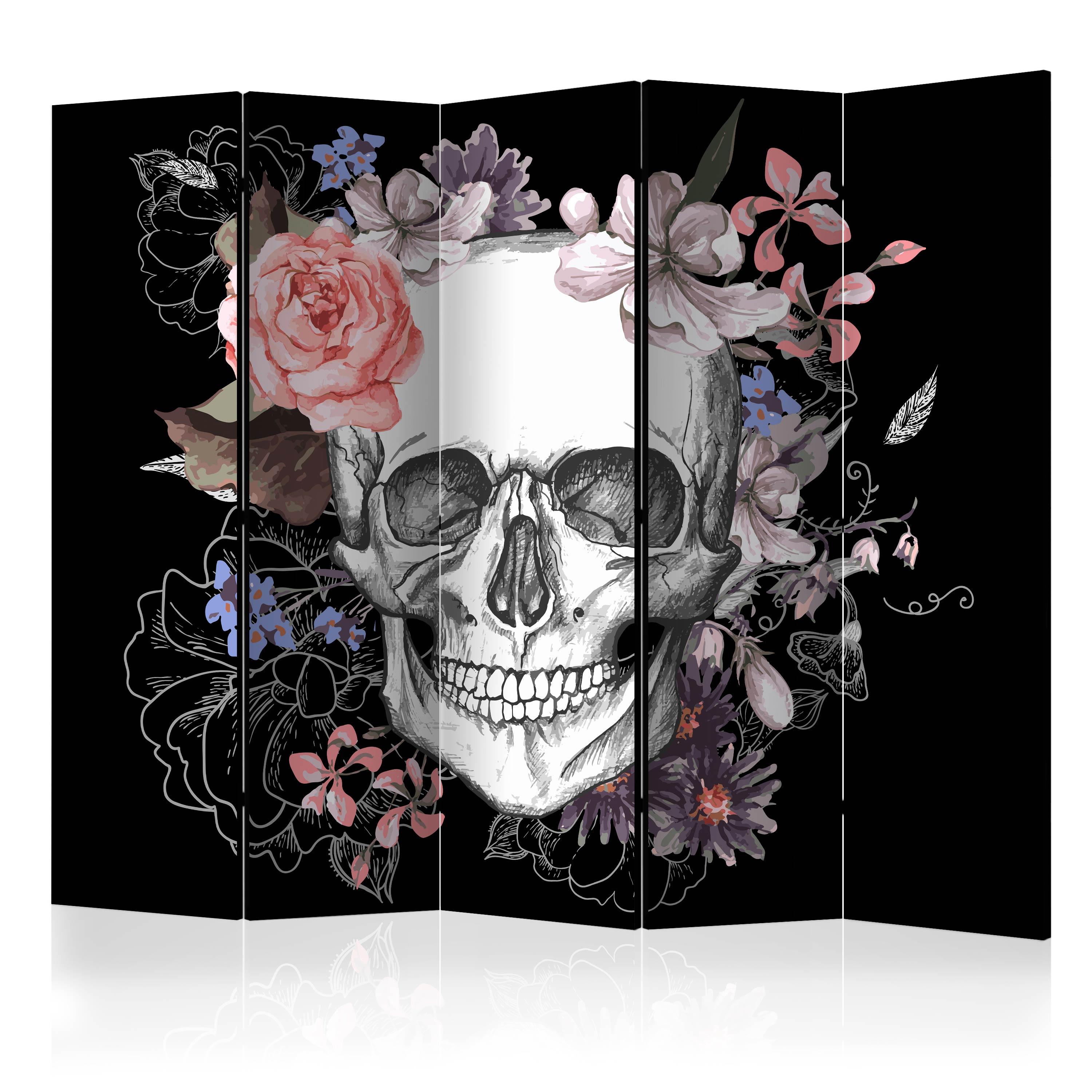 Skærmvæg Skull And Flowers 225 172 Akustik