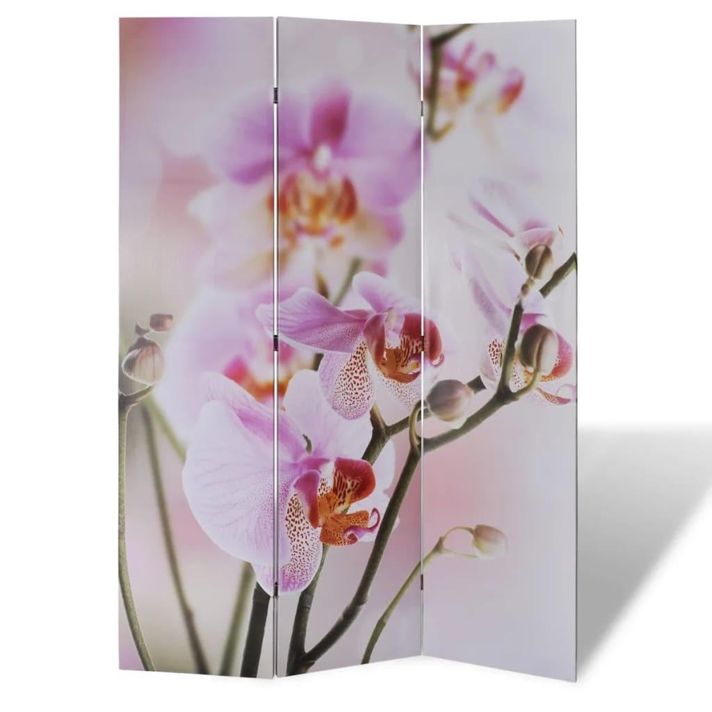 Foldeskærm rumdeler 120 x 170 blomstermotiv