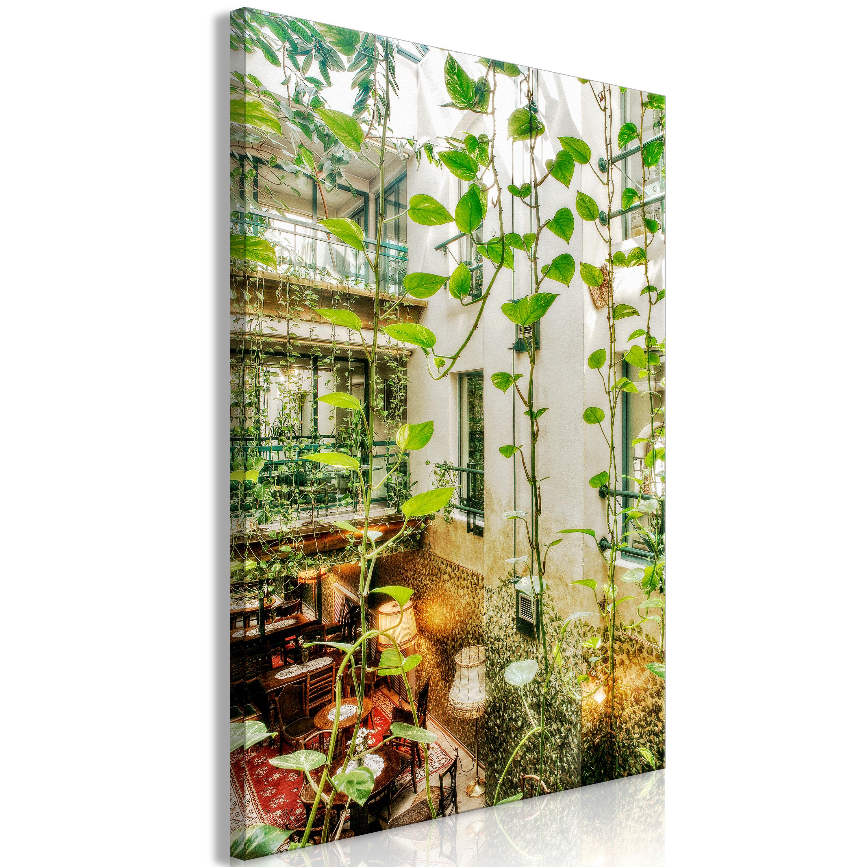 Billede - Cracow: Cafe with Ivy (1 Part) Vertical - 80 x 120 cm - Premium Print billede
