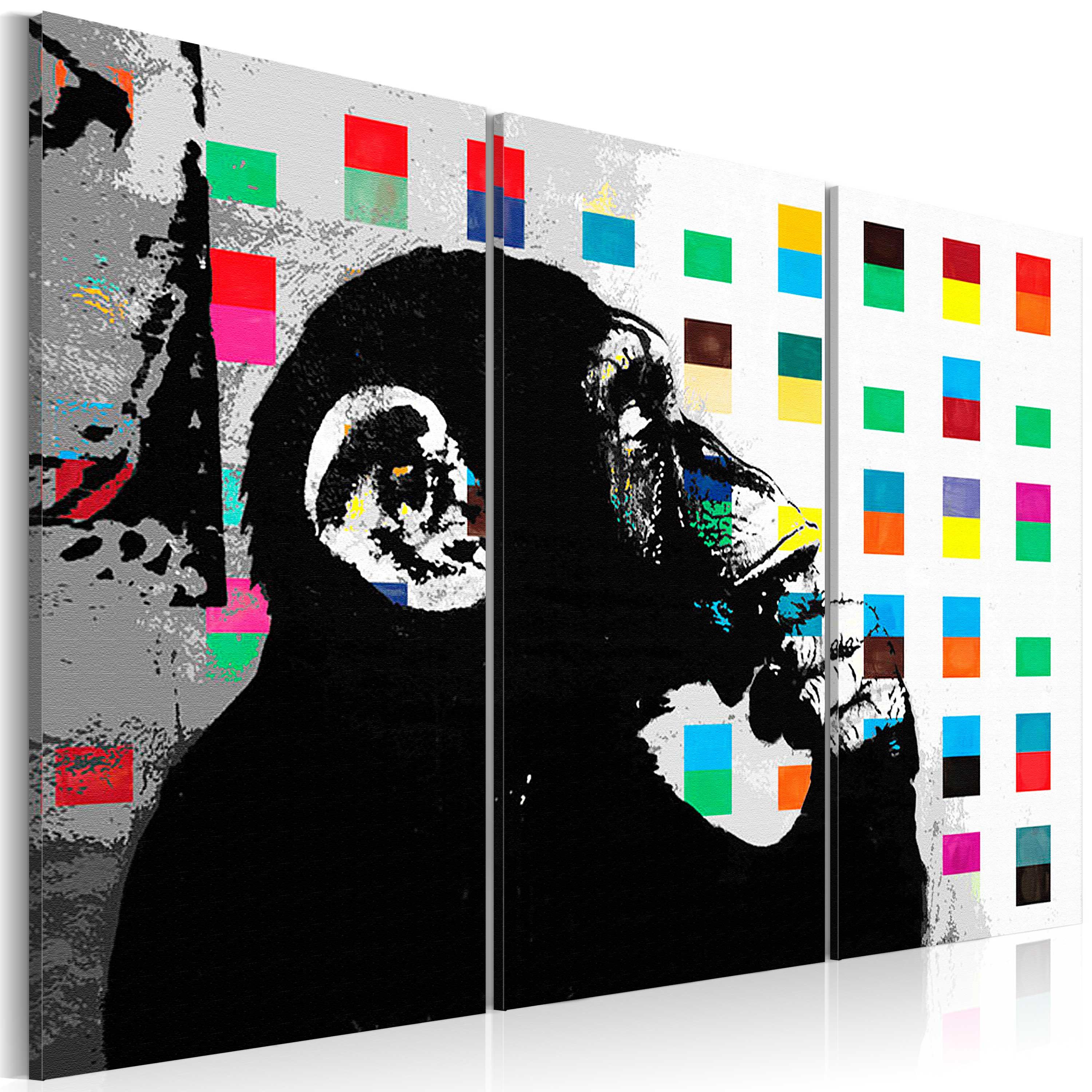 Billede - The Thinker Monkey by Banksy - 120 x 80 cm - Standard billede