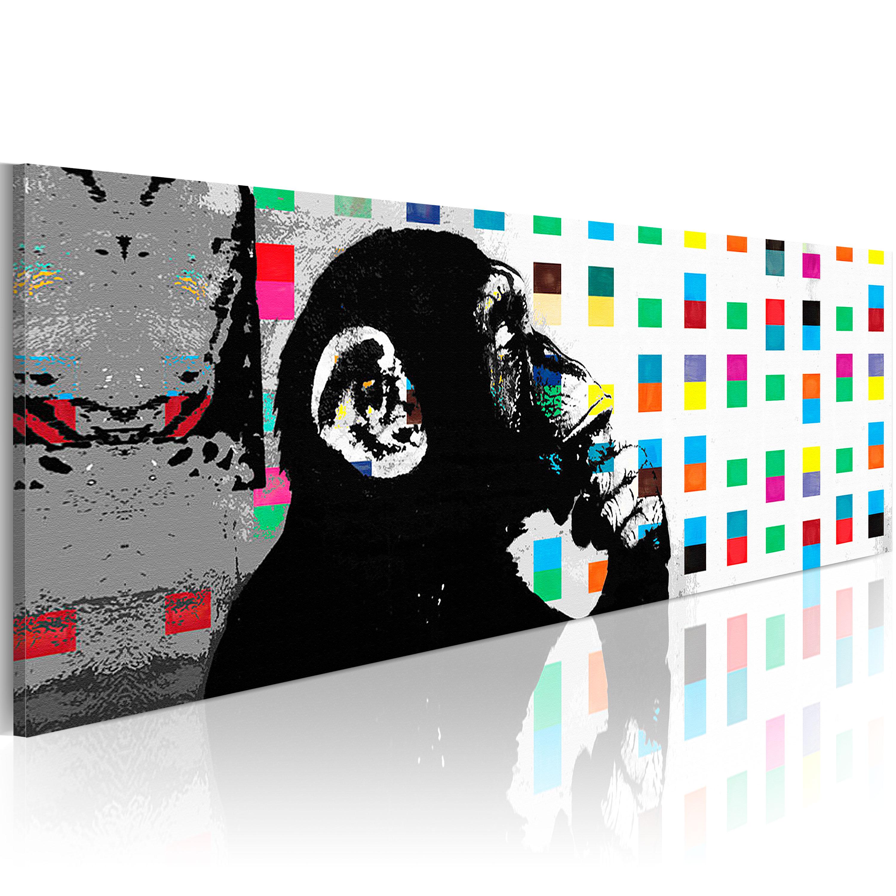 Billede - Banksy: The Thinker Monkey - 120 x 40 cm - Premium Print billede