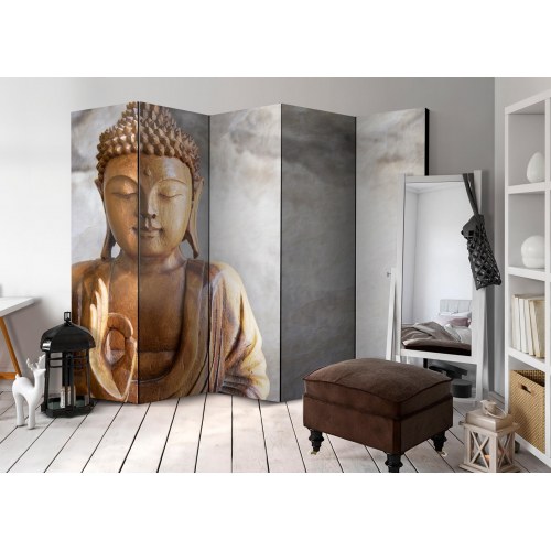 Orientalsk skærmvæg Buddha II 225 x 172 cm - 5 paneler