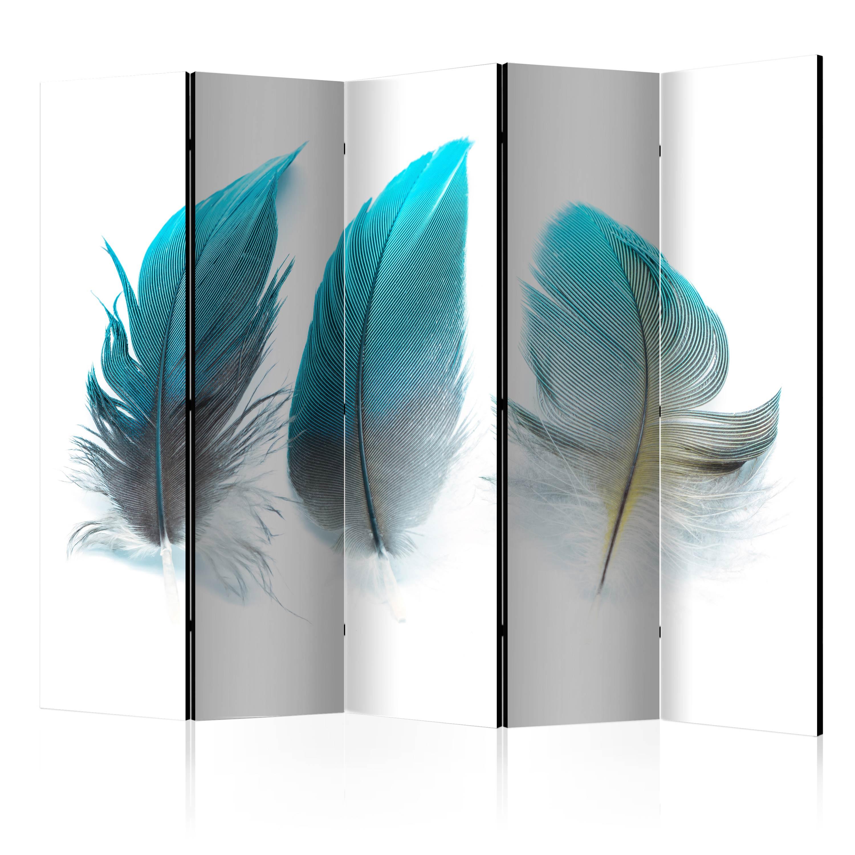 Skærmvæg – Blue Feathers II – 225 x 172 cm – Akustik