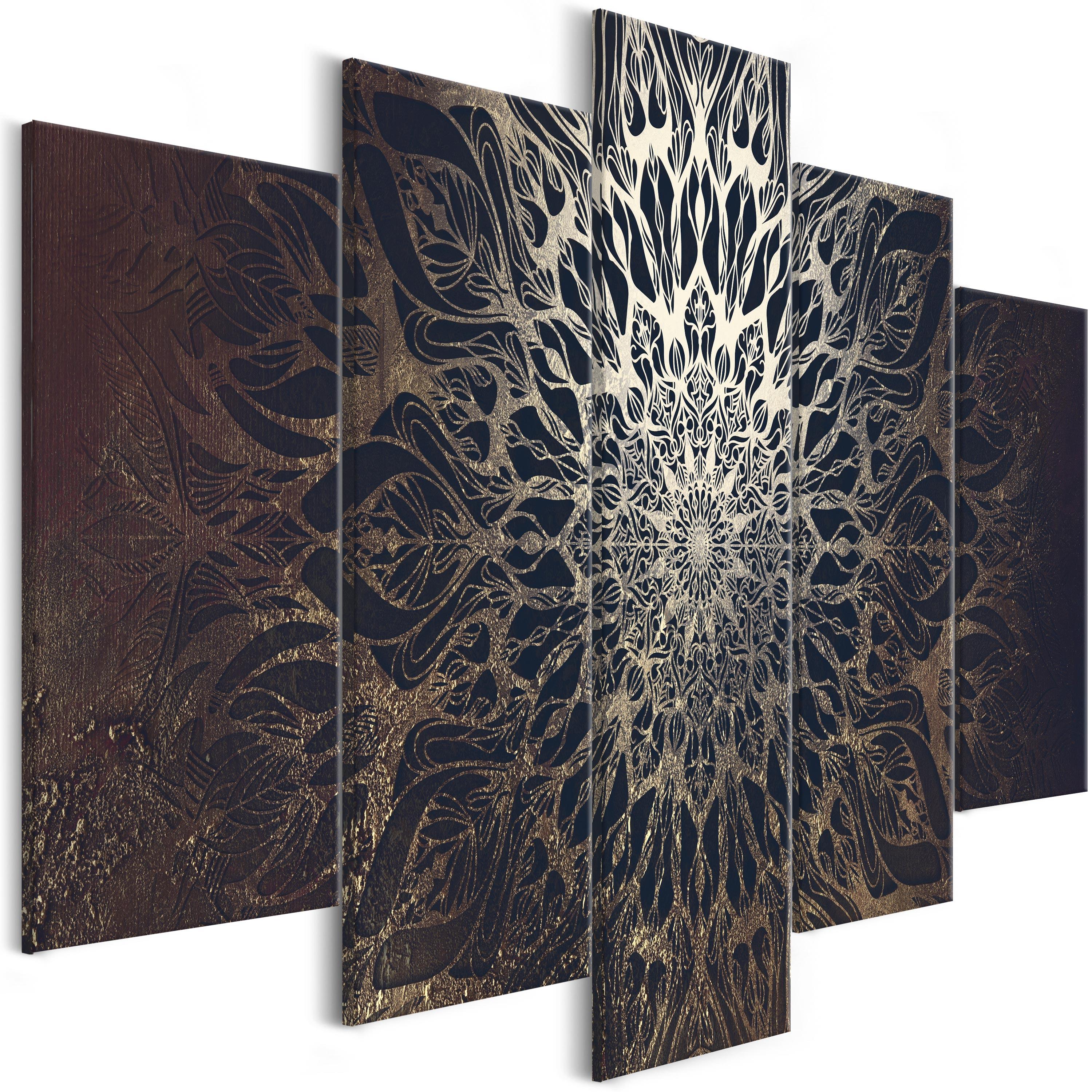 Billede - Hypnosis (5 dele) Brown Wide - 225 x 112.5 cm - Premium Print billede