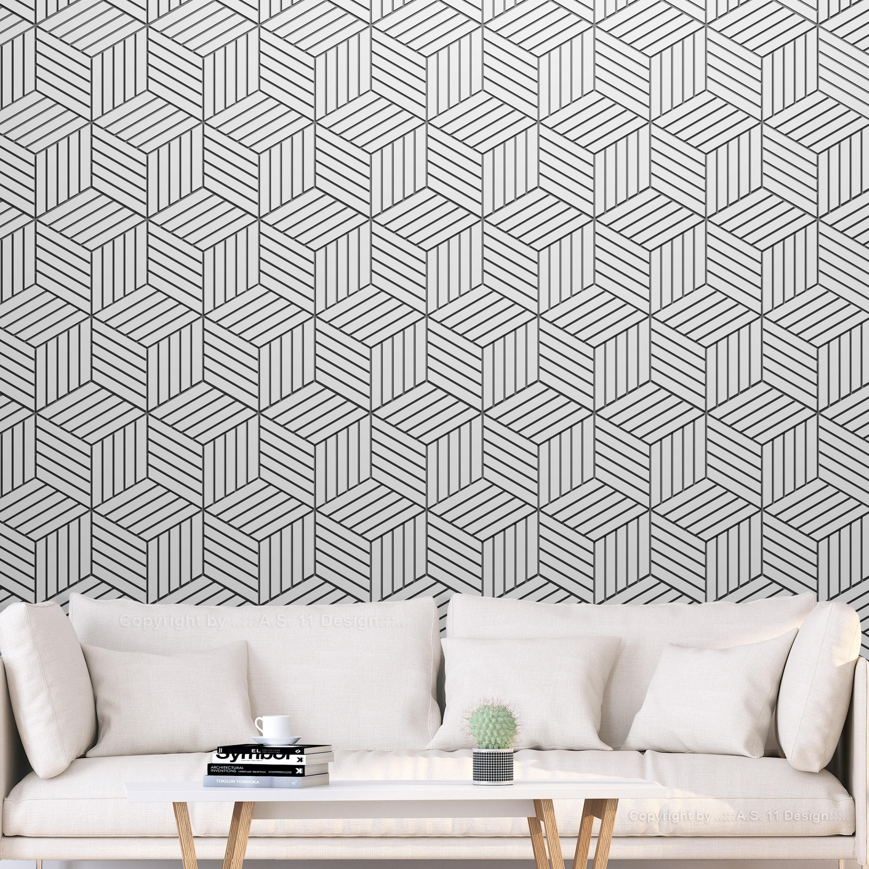 Fototapet - Hexagons in Detail - 300 x 210 cm - Standard billede