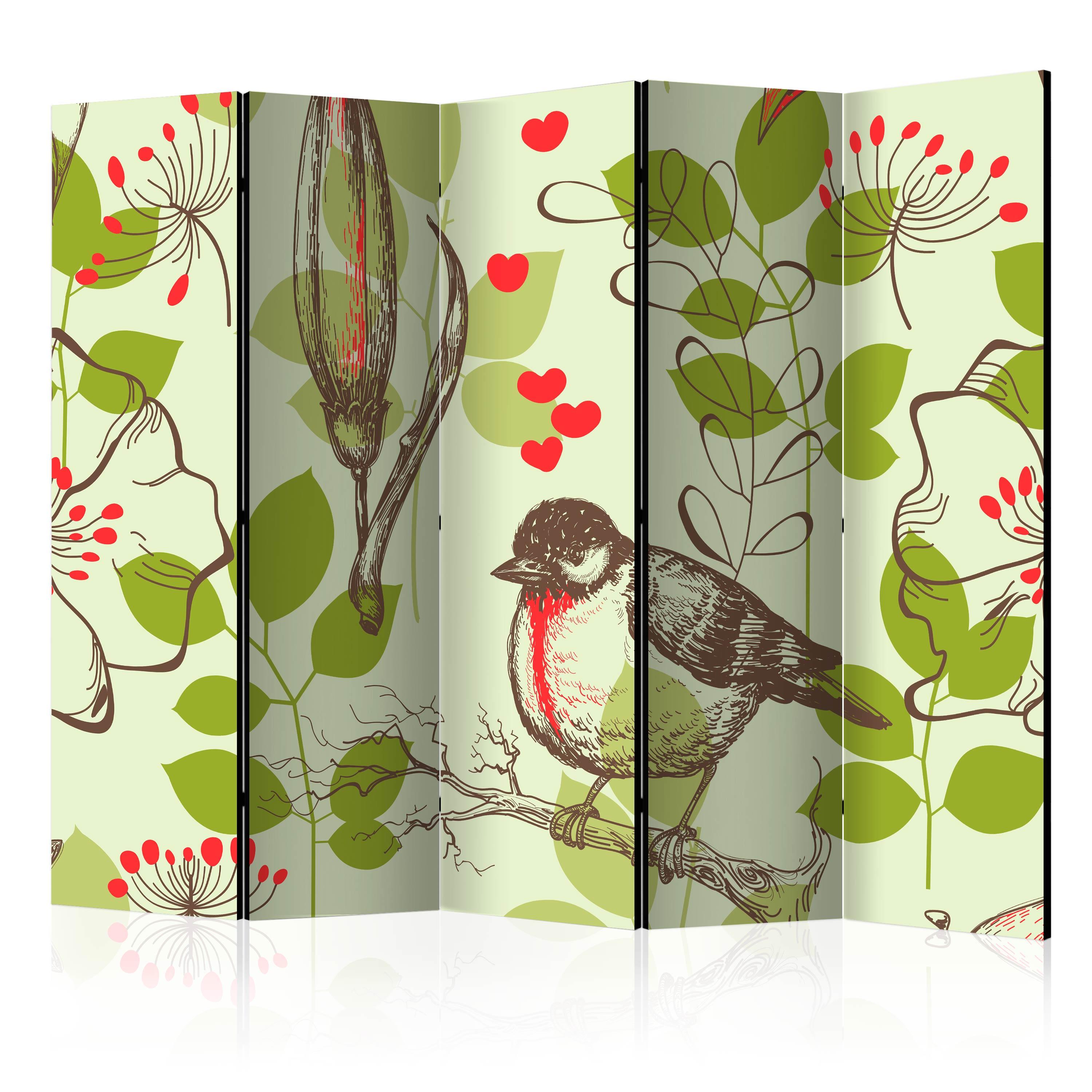 Skærmvæg Bird And Lilies Vintage Pattern 225 172 Akustik
