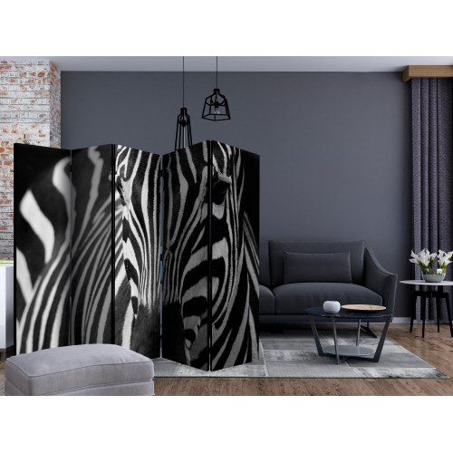 Skærmvæg - White with black stripes II