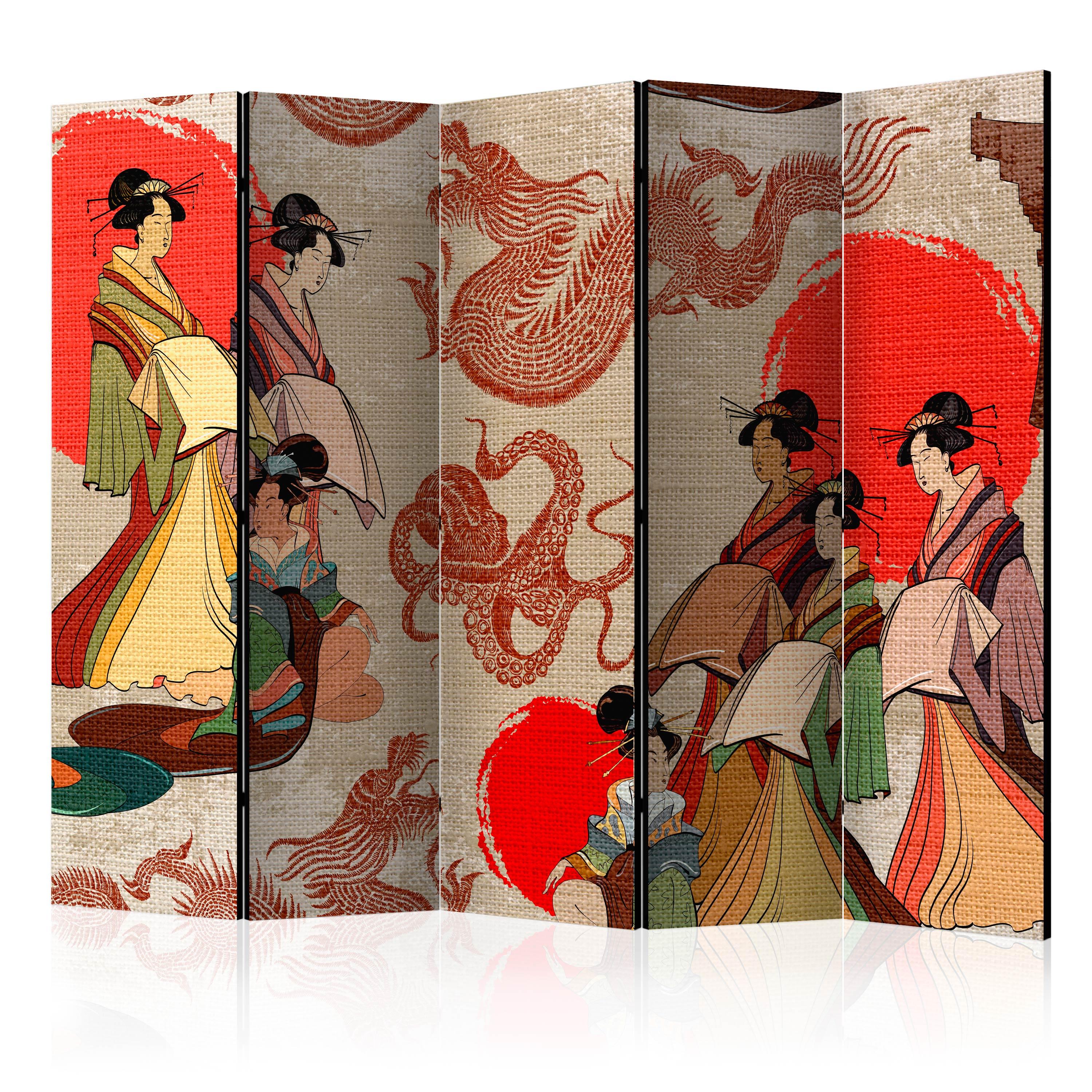 Skærmvæg - Geishas II - 225 x 172 cm - Enkeltsiddet