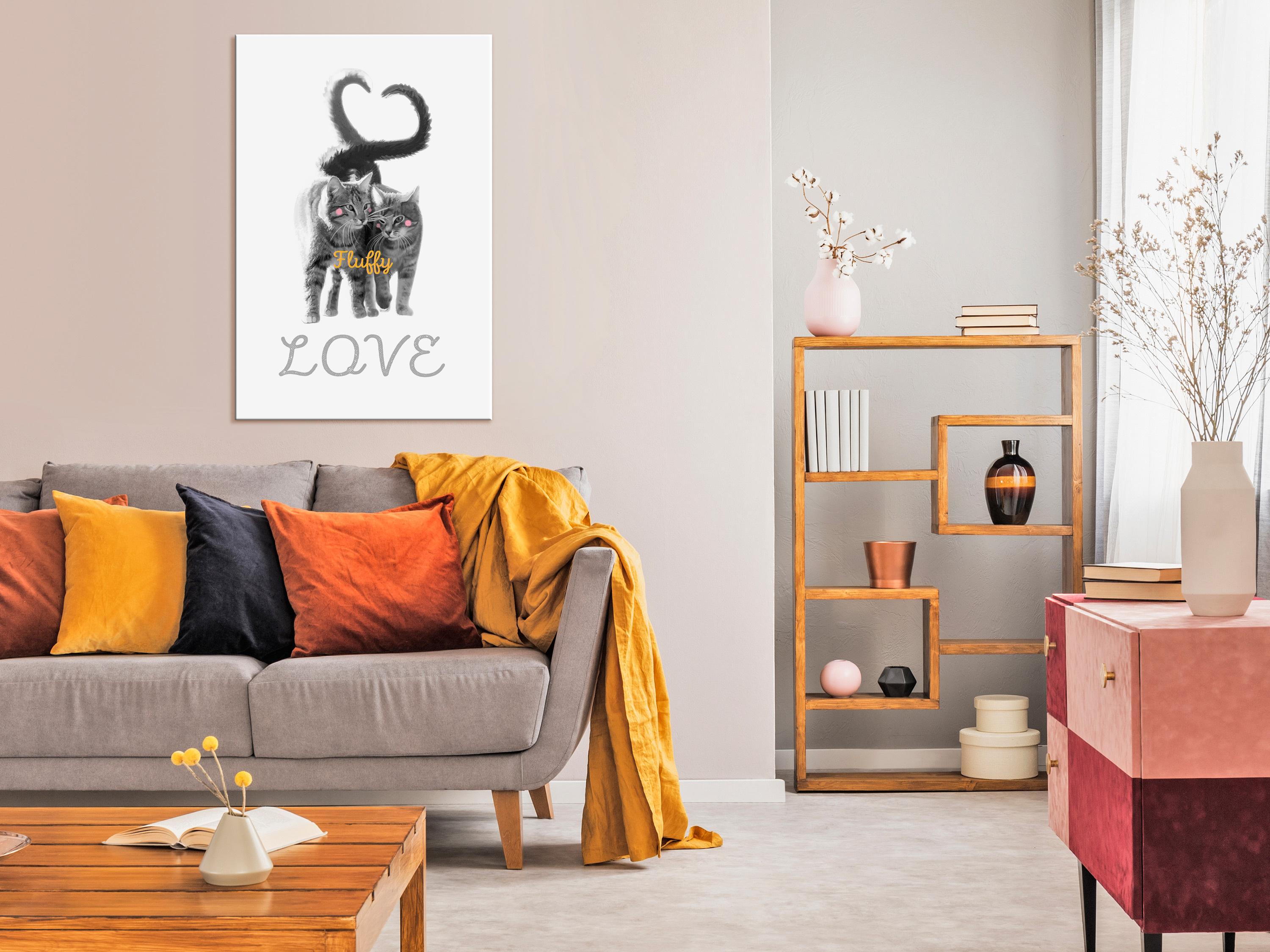 Billede - Fluffy Love (1 Part) Vertical - 60 x 90 cm - Premium Print billede